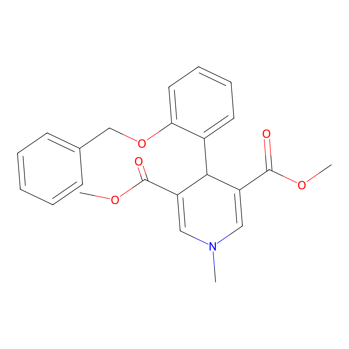 Dimethyl 4-(2-(benzyloxy)phenyl)-1-methyl-1,4-dihydropyridine-3,5-dicarboxylate molecular structure, CAS 423141-79-1