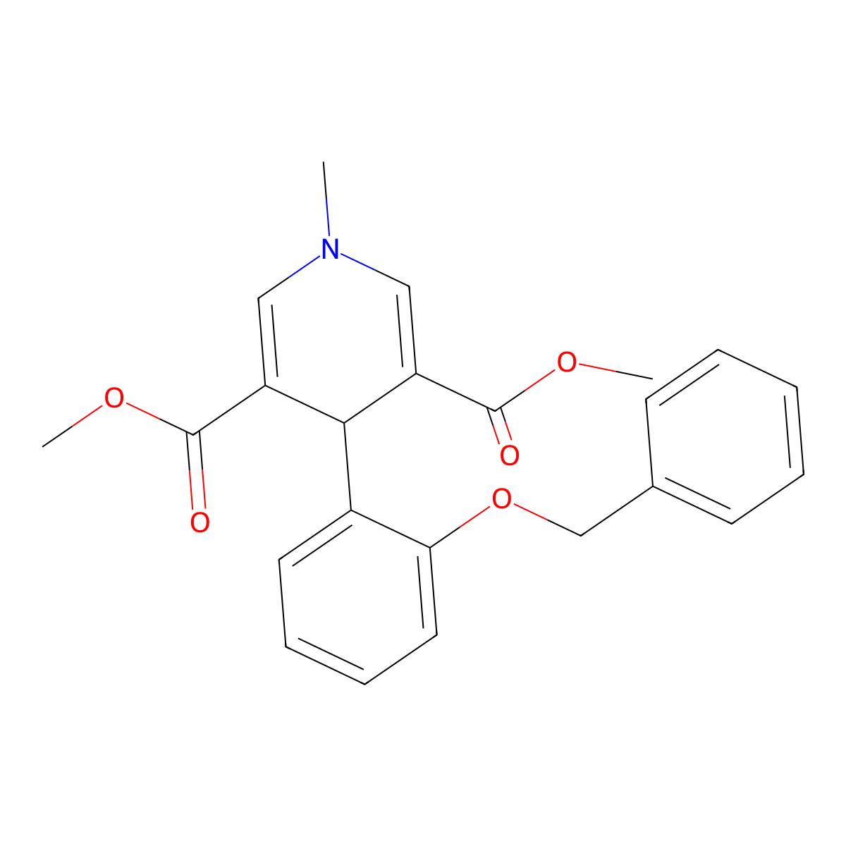 Dimethyl 4-(2-(benzyloxy)phenyl)-1-methyl-1,4-dihydropyridine-3,5-dicarboxylate molecular structure, CAS 423141-79-1
