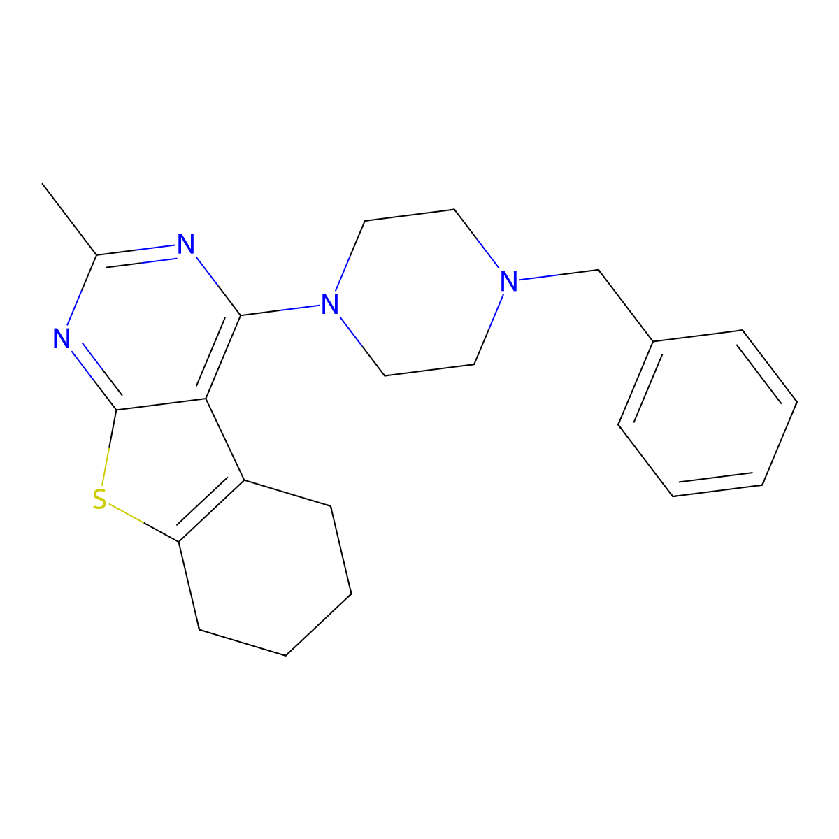 3-(4-Benzylpiperazin-1-yl)-5-methyl-8-thia-4,6-diazatricyclo[7.4.0.0^{2,7}]trideca-1(9),2(7),3,5-tetraene molecular structure, CAS 423143-21-9