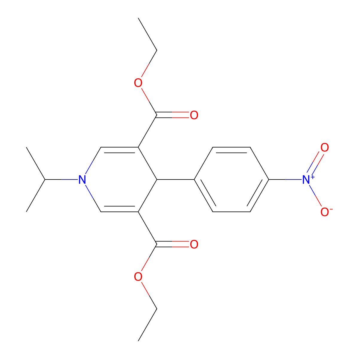 Diethyl 1-isopropyl-4-(4-nitrophenyl)-1,4-dihydropyridine-3,5-dicarboxylate molecular structure, CAS 423144-31-4