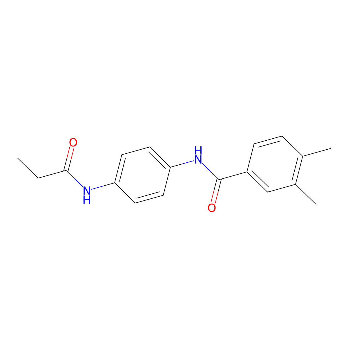 3,4-dimethyl-N-[4-(propanoylamino)phenyl]benzamide molecular structure, CAS 423145-85-1