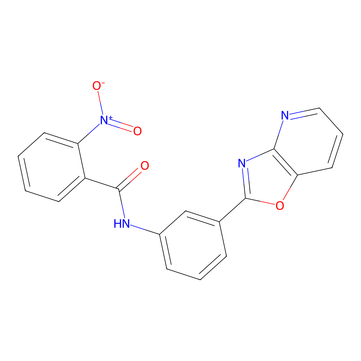 2-nitro-N-[3-([1,3]oxazolo[4,5-b]pyridin-2-yl)phenyl]benzamide molecular structure, CAS 423146-21-8