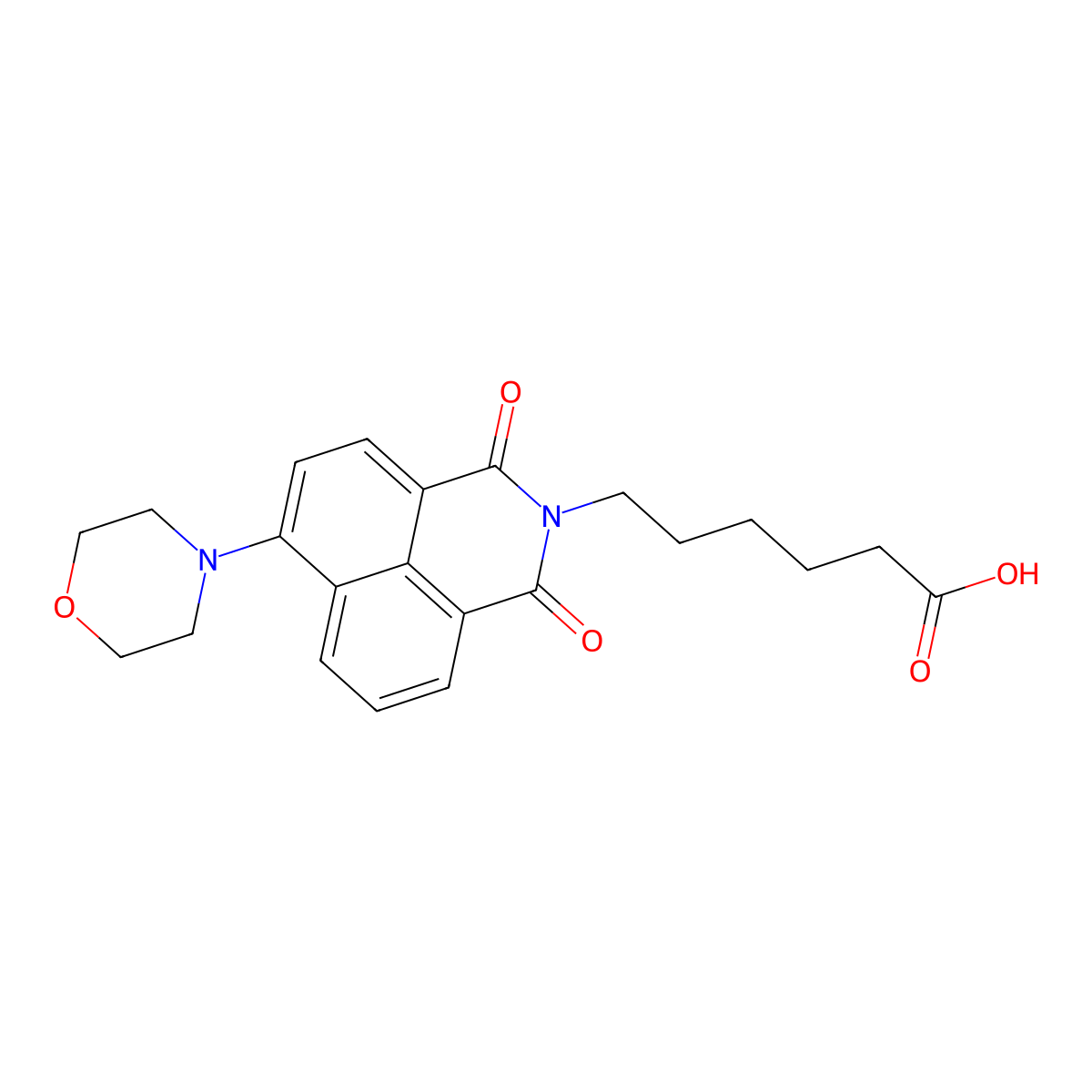 6-(6-Morpholino-1,3-dioxo-1H-benzo[de]isoquinolin-2(3H)-yl)hexanoic acid molecular structure, CAS 423146-25-2