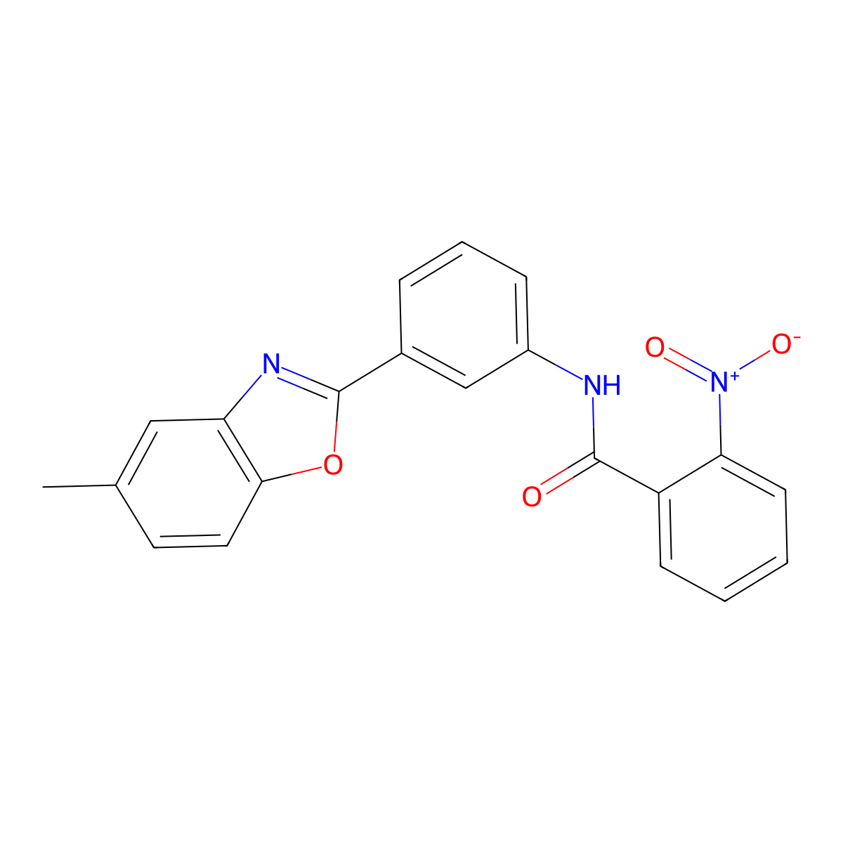 N-[3-(5-methyl-1,3-benzoxazol-2-yl)phenyl]-2-nitrobenzamide molecular structure, CAS 423147-85-7