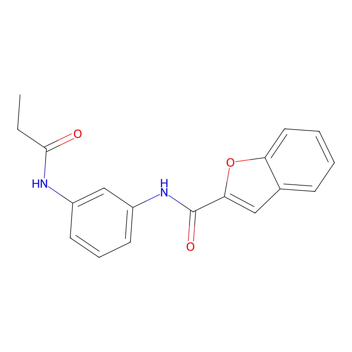 N-[3-(propanoylamino)phenyl]-1-benzofuran-2-carboxamide molecular structure, CAS 423147-97-1
