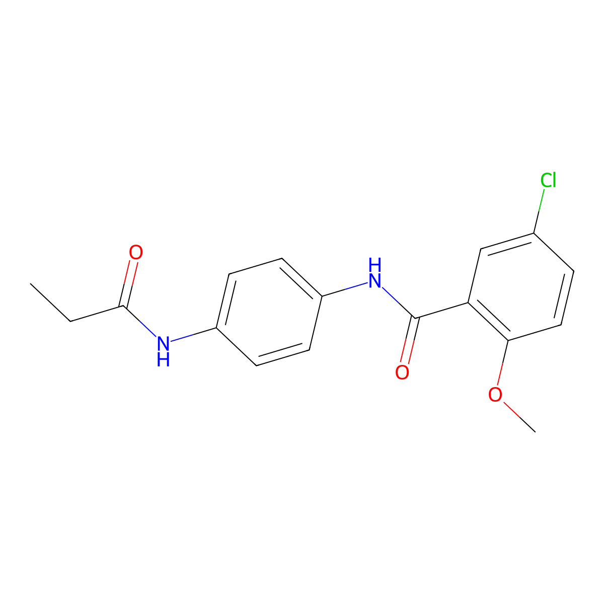 5-chloro-2-methoxy-N-[4-(propanoylamino)phenyl]benzamide molecular structure, CAS 423148-75-8