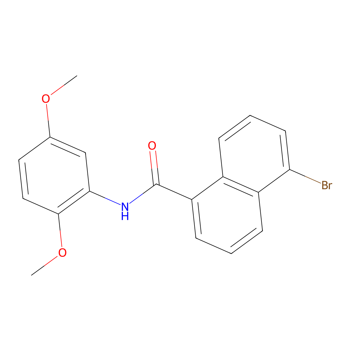 5-bromo-N-(2,5-dimethoxyphenyl)naphthalene-1-carboxamide molecular structure, CAS 423148-77-0