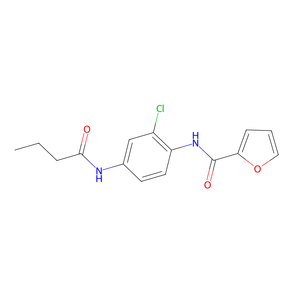 N-[4-(butyrylamino)-2-chlorophenyl]-2-furamide molecular structure, CAS 423149-03-5