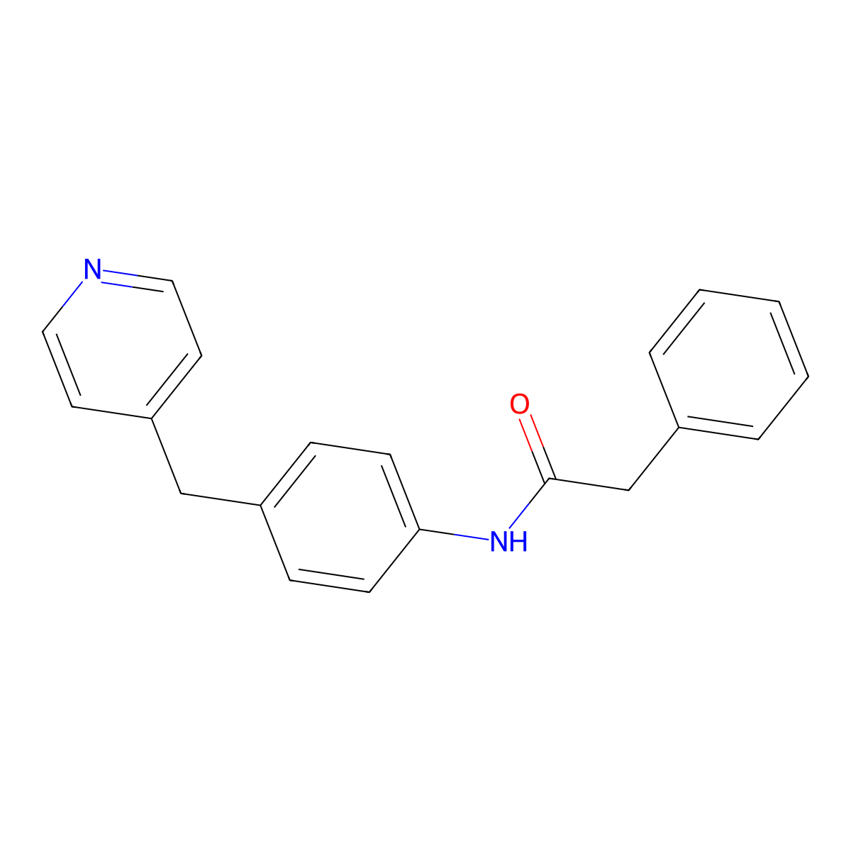 2-phenyl-N-[4-(pyridin-4-ylmethyl)phenyl]acetamide molecular structure, CAS 423149-40-0