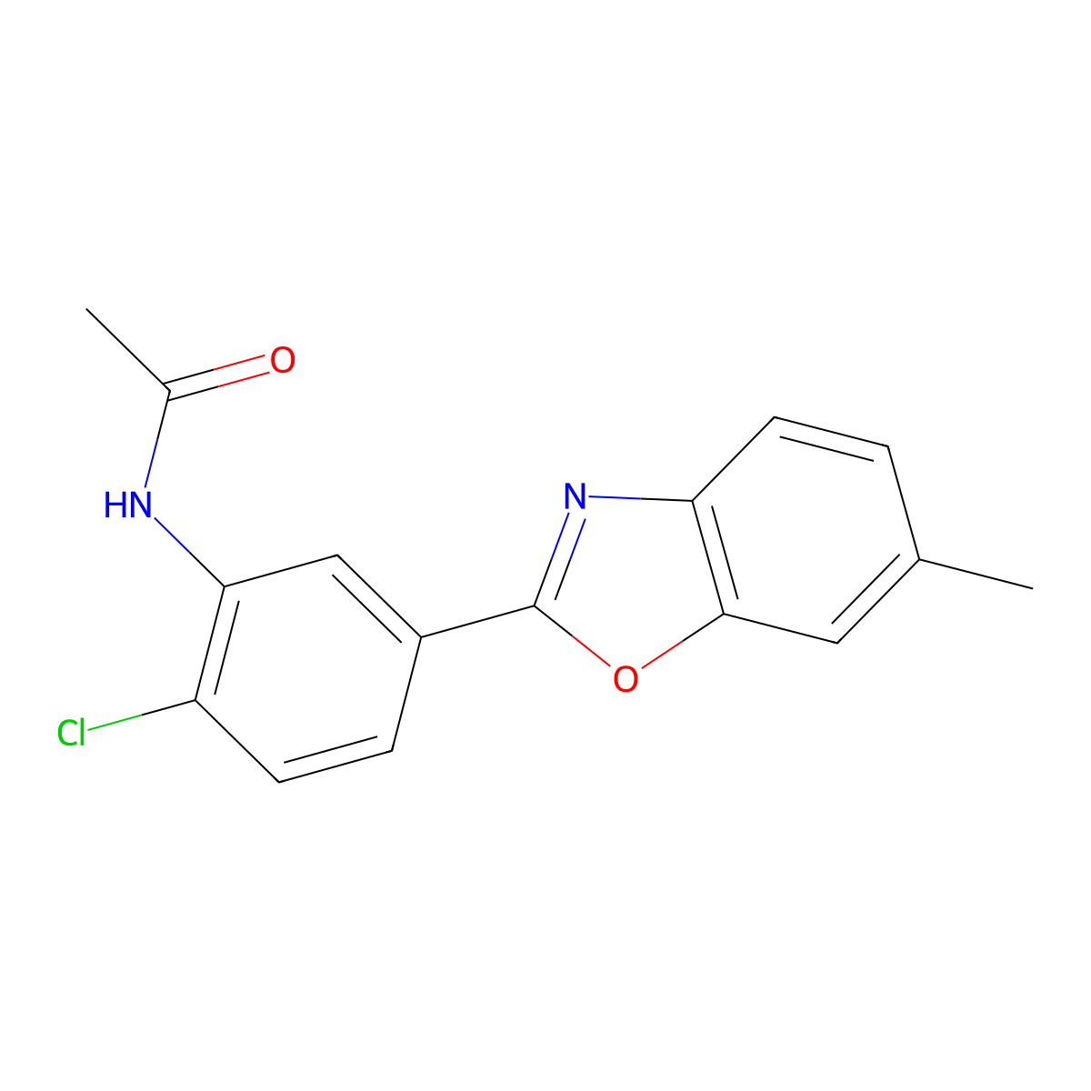 N-[2-chloro-5-(6-methyl-1,3-benzoxazol-2-yl)phenyl]acetamide molecular structure, CAS 423149-68-2