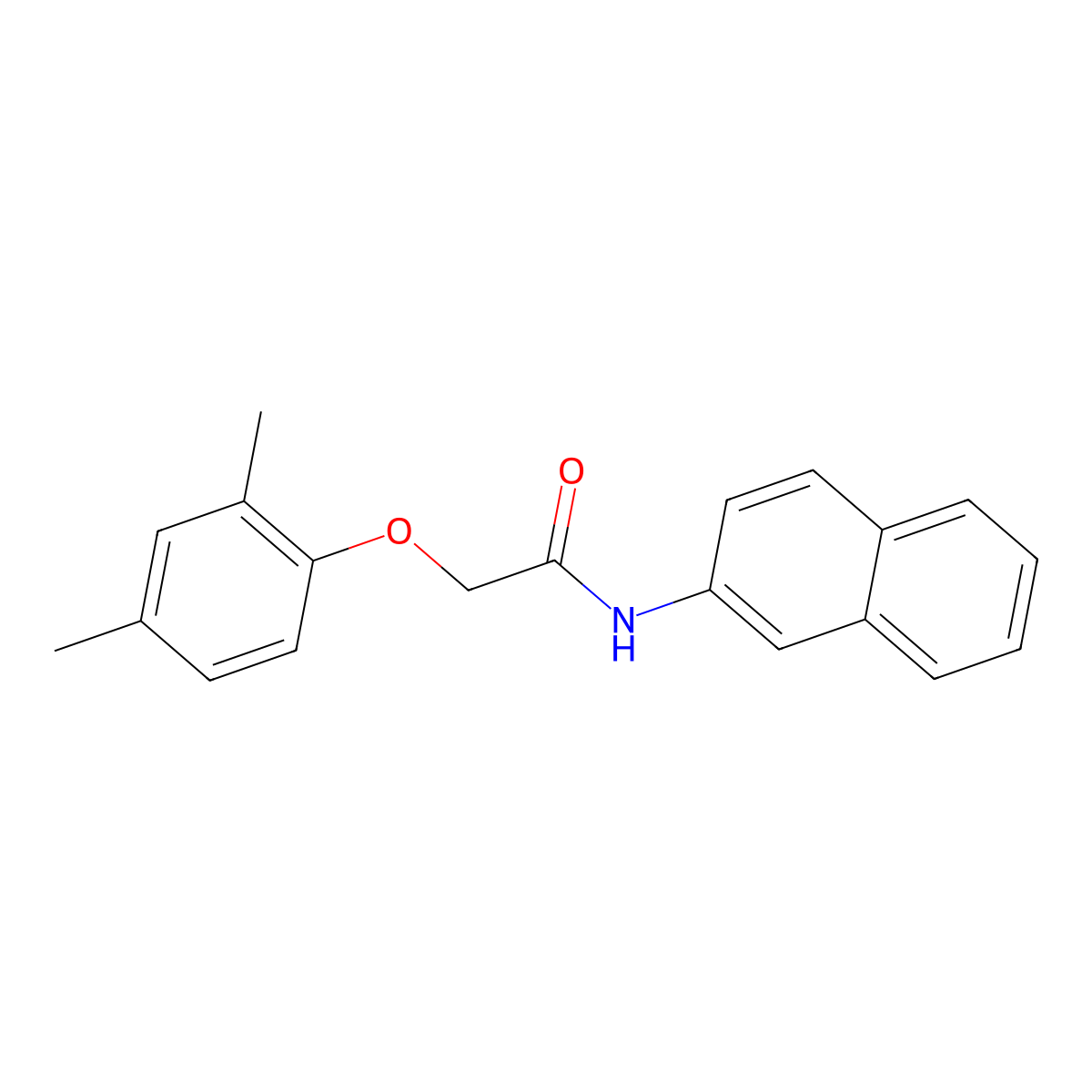 2-(2,4-dimethylphenoxy)-N-naphthalen-2-ylacetamide molecular structure, CAS 423150-04-3