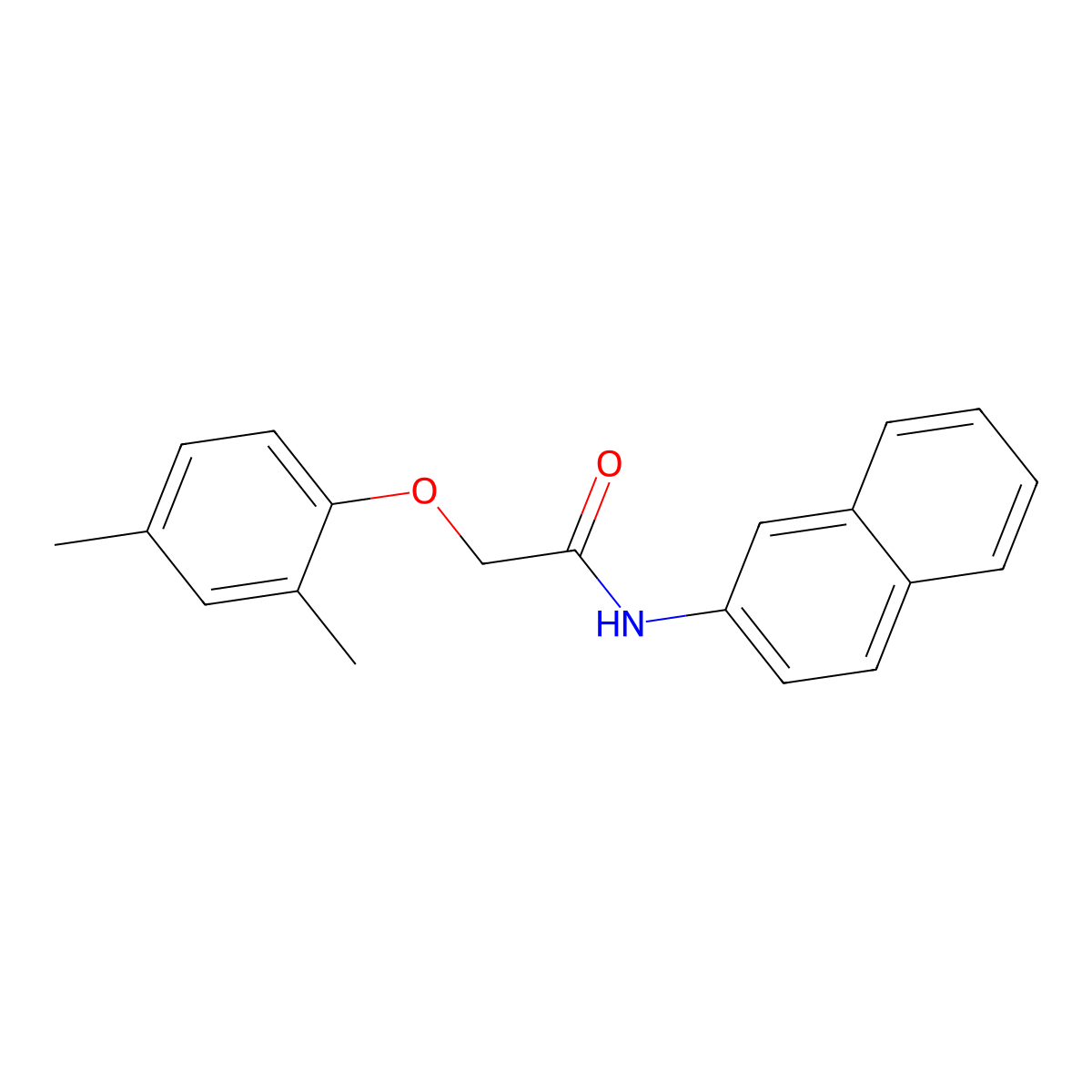 2-(2,4-dimethylphenoxy)-N-naphthalen-2-ylacetamide molecular structure, CAS 423150-04-3