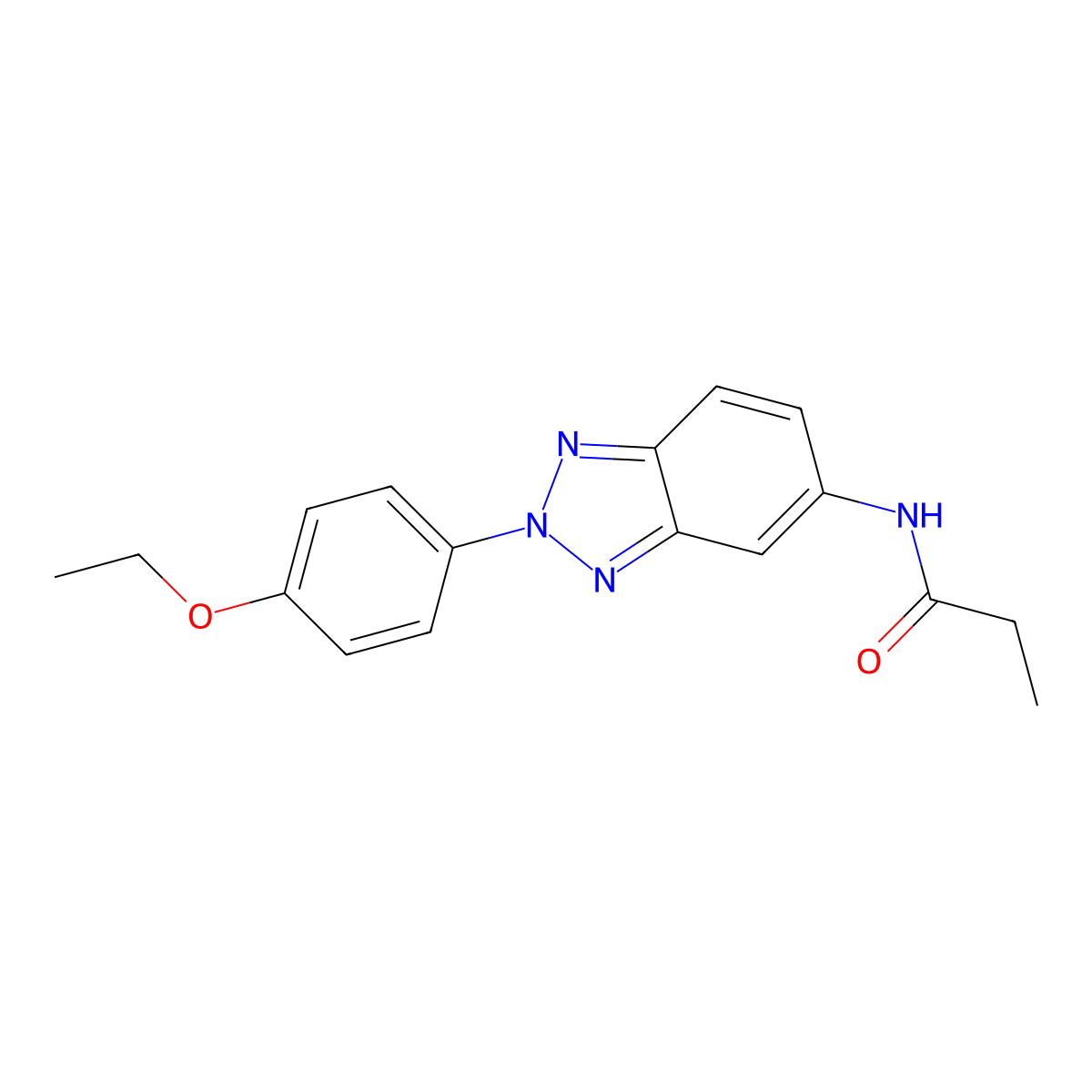 N-[2-(4-ethoxyphenyl)benzotriazol-5-yl]propanamide molecular structure, CAS 423150-59-8