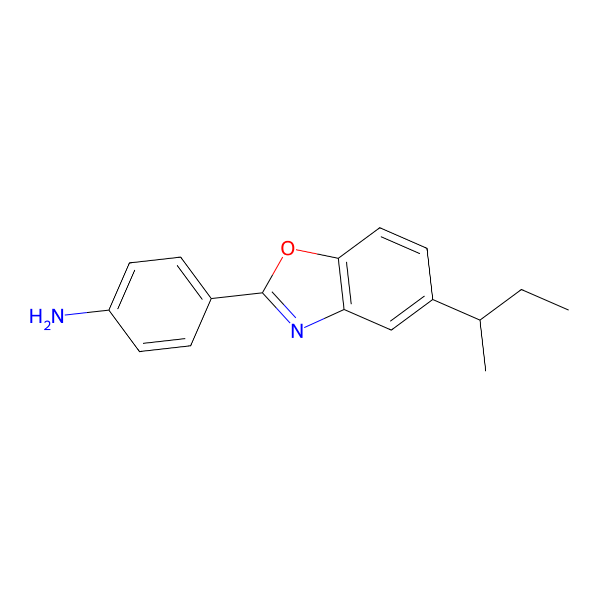 4-[5-(Butan-2-yl)-1,3-benzoxazol-2-yl]aniline molecular structure, CAS 423150-86-1
