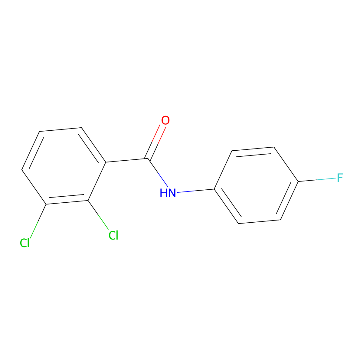 2,3-dichloro-N-(4-fluorophenyl)benzamide molecular structure, CAS 423151-30-8