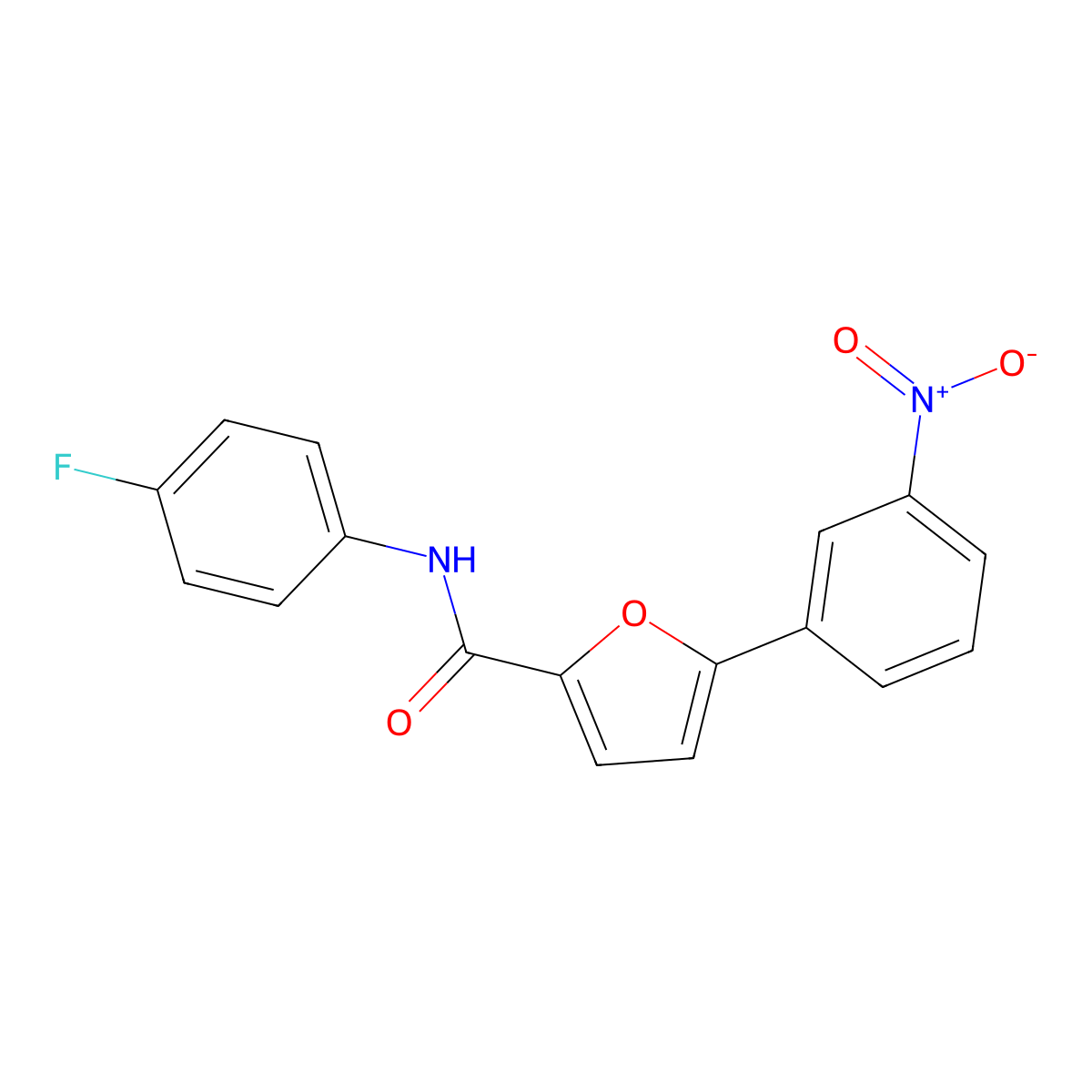 N-(4-fluorophenyl)-5-{3-nitrophenyl}-2-furamide molecular structure, CAS 423151-35-3