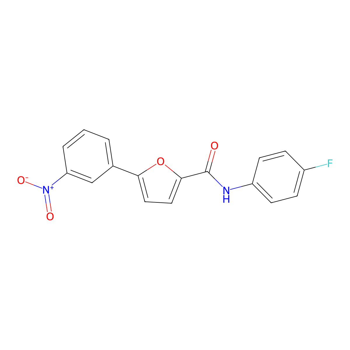 N-(4-fluorophenyl)-5-{3-nitrophenyl}-2-furamide molecular structure, CAS 423151-35-3