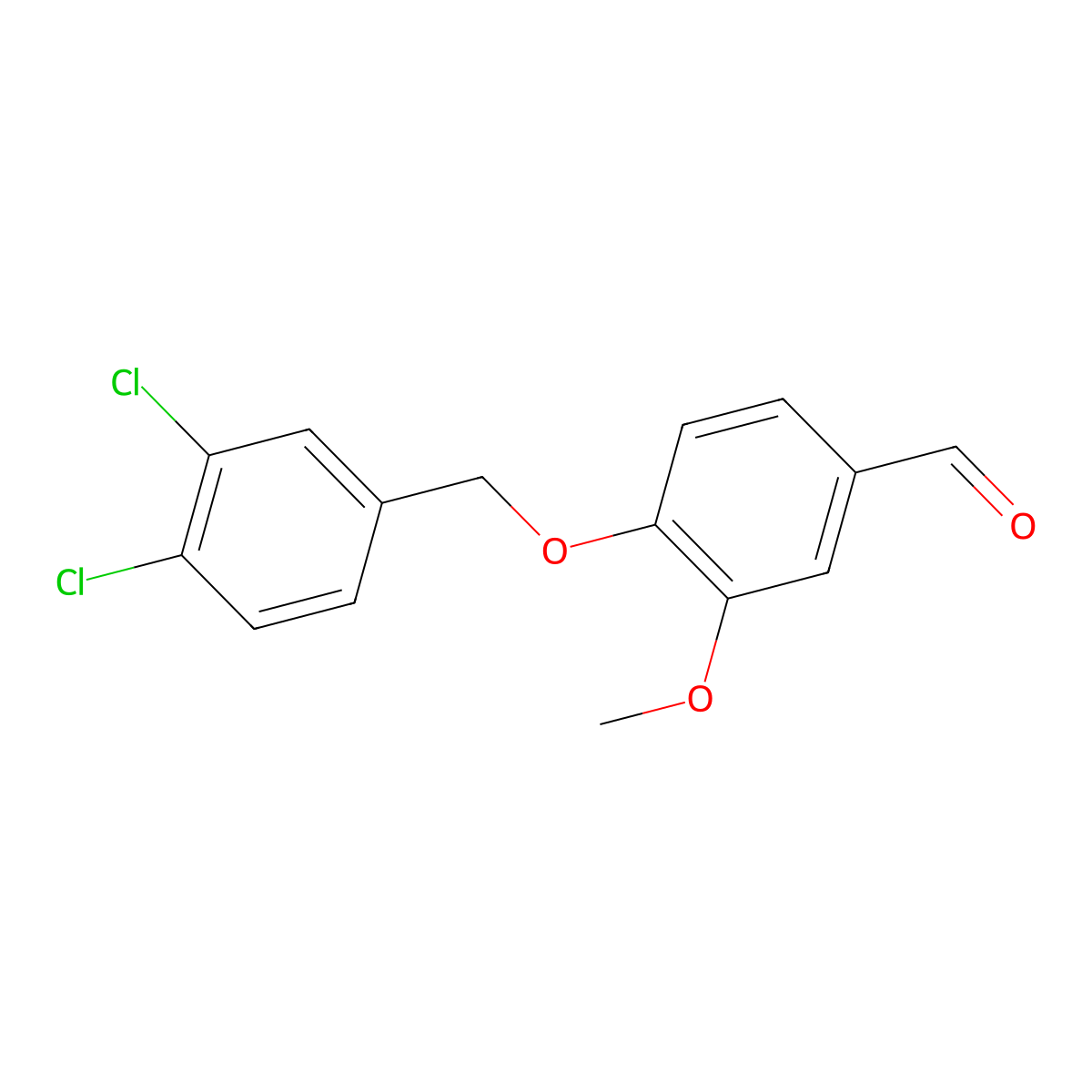 4-[(3,4-Dichlorobenzyl)oxy]-3-methoxybenzaldehyde molecular structure, CAS 423151-49-9