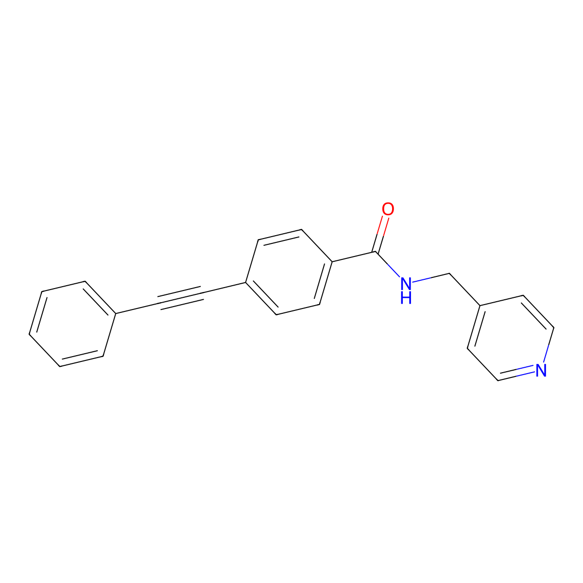 4-(2-phenylethynyl)-N-(pyridin-4-ylmethyl)benzamide molecular structure, CAS 423151-70-6