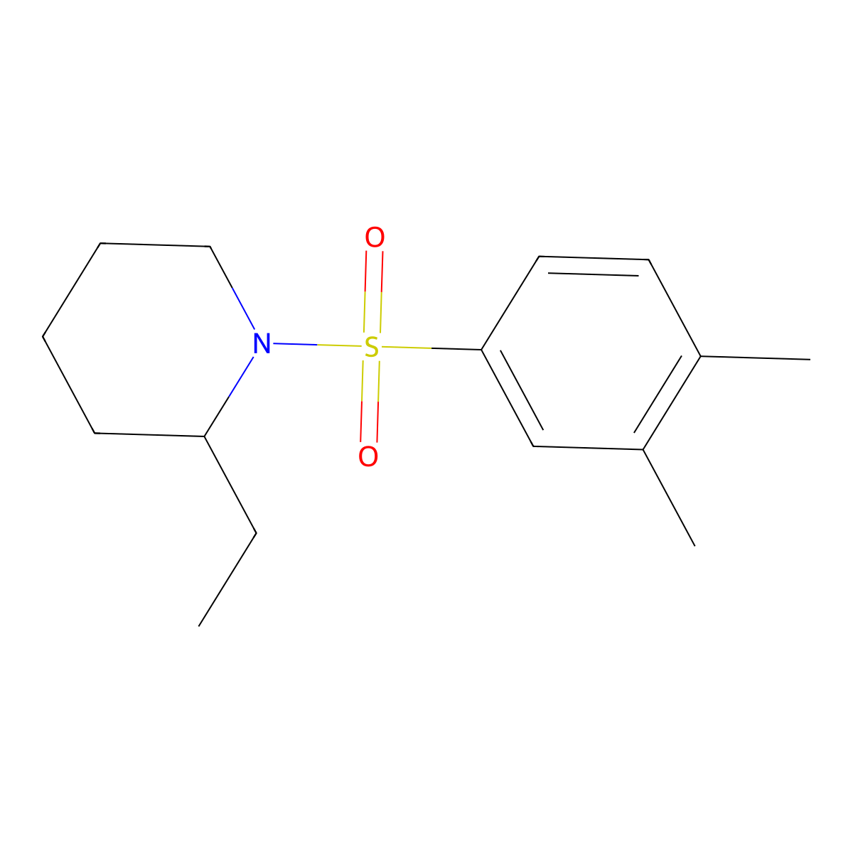 1-(3,4-Dimethylphenyl)sulfonyl-2-ethylpiperidine molecular structure, CAS 423151-79-5