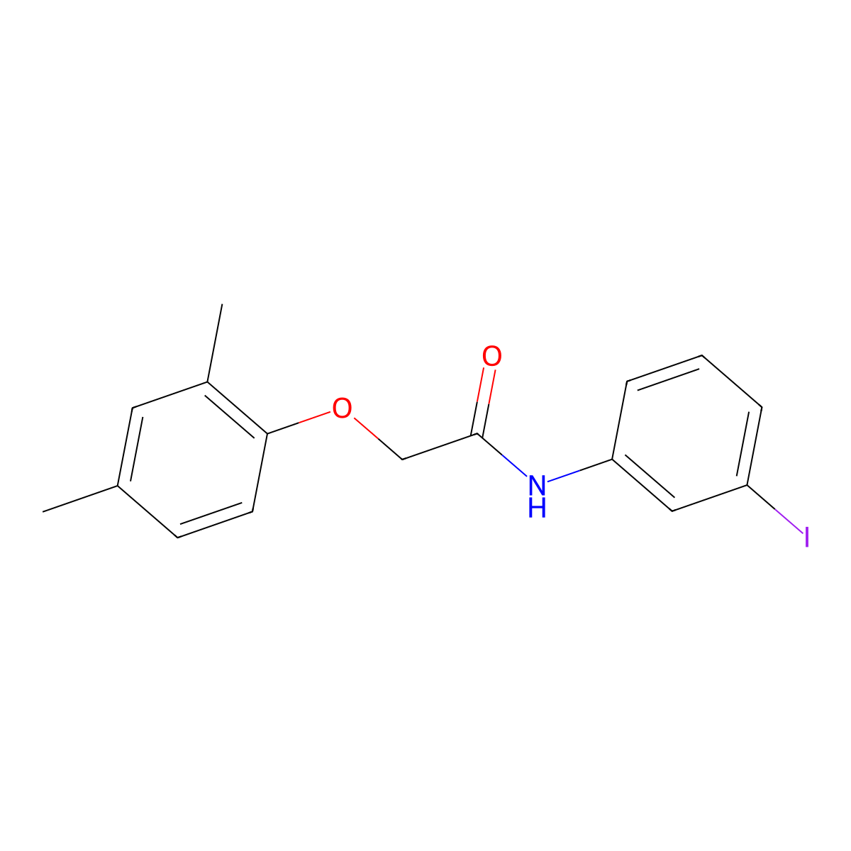 2-(2,4-dimethylphenoxy)-N-(3-iodophenyl)acetamide molecular structure, CAS 423151-90-0