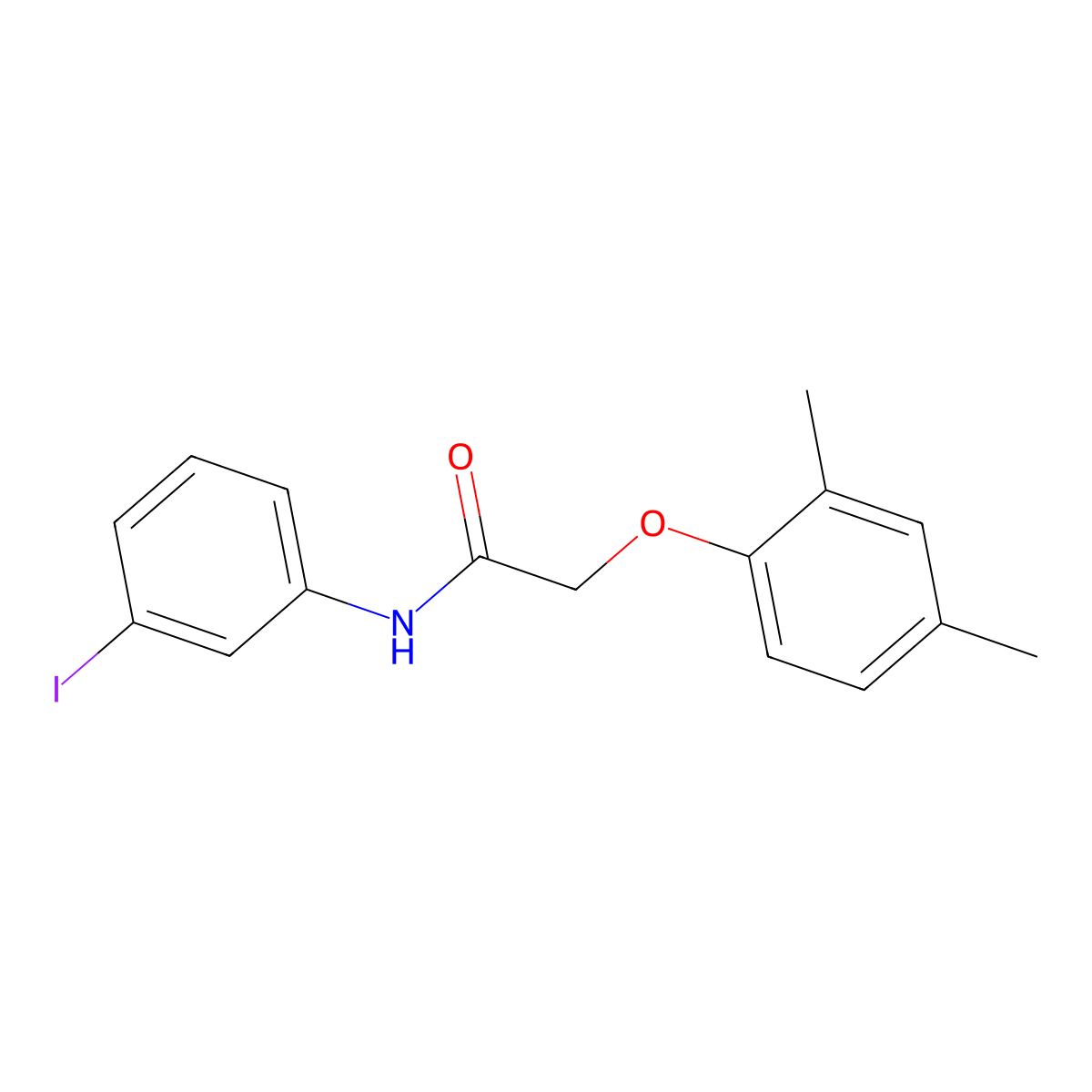 2-(2,4-dimethylphenoxy)-N-(3-iodophenyl)acetamide molecular structure, CAS 423151-90-0