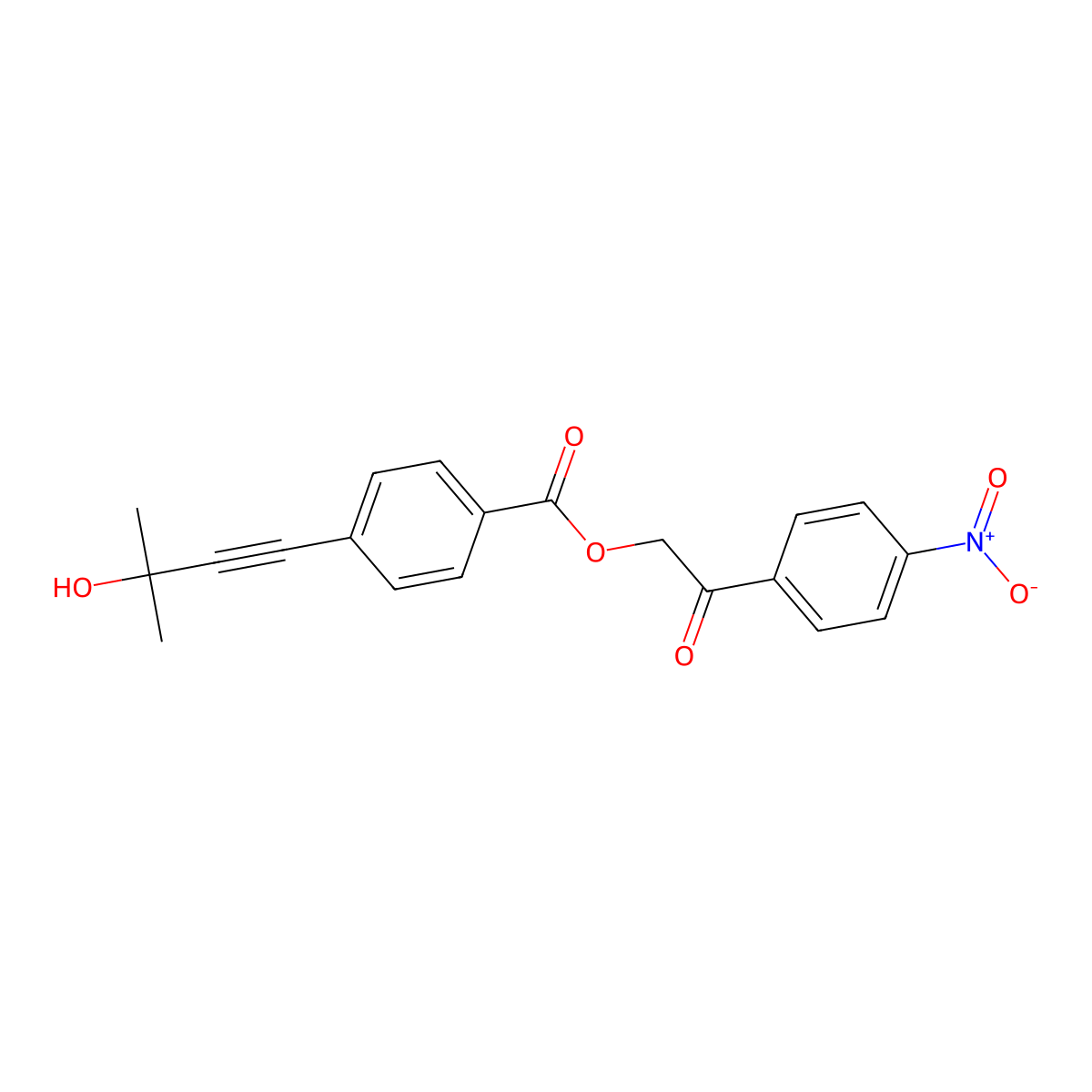 2-(4-Nitrophenyl)-2-oxoethyl 4-(3-hydroxy-3-methylbut-1-yn-1-yl)benzoate molecular structure, CAS 423151-94-4