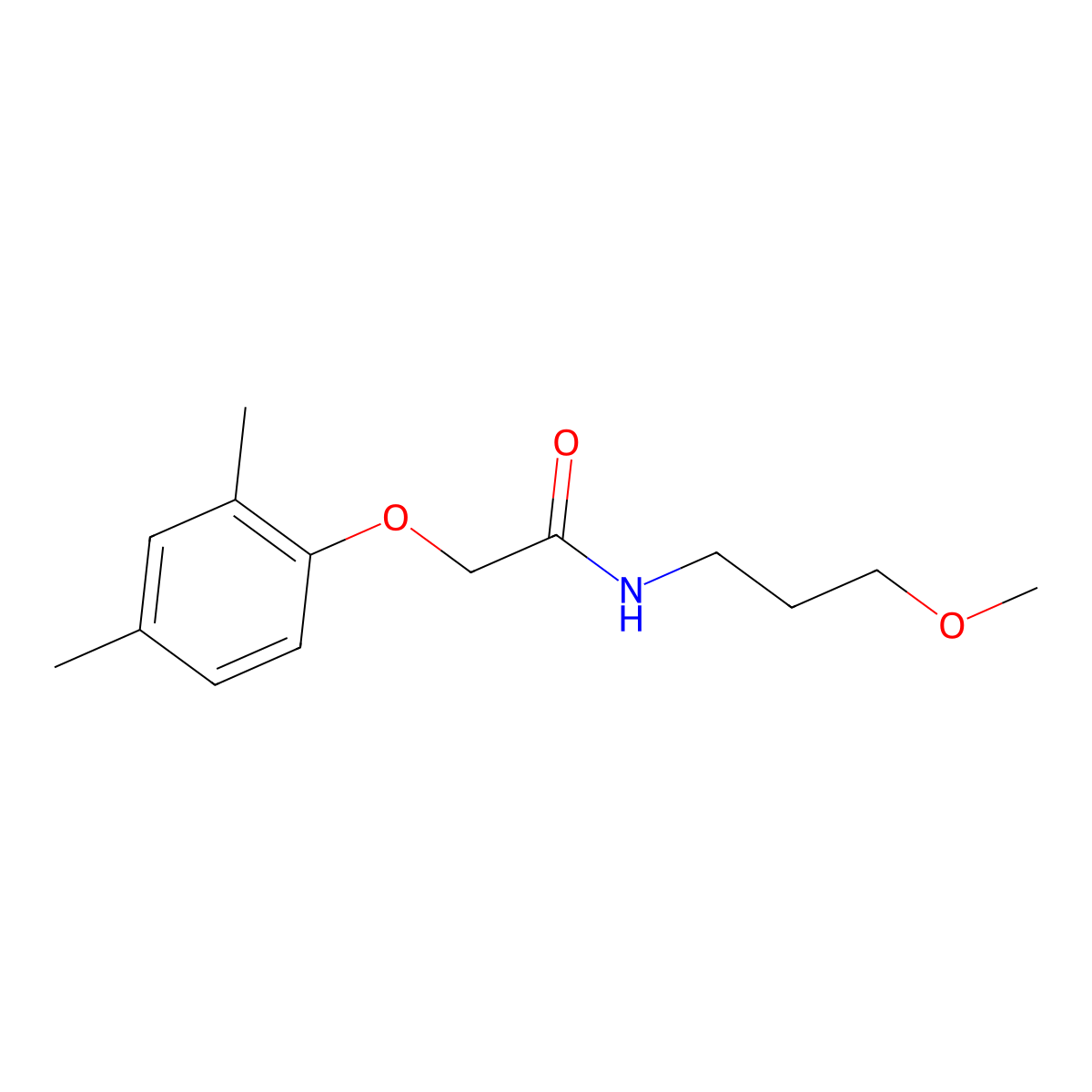2-(2,4-dimethylphenoxy)-N-(3-methoxypropyl)acetamide molecular structure, CAS 423152-02-7