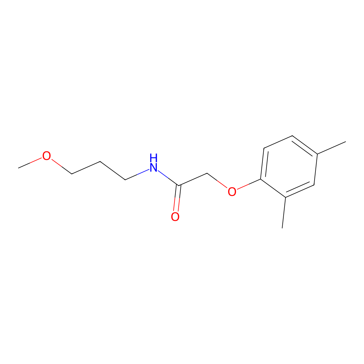 2-(2,4-dimethylphenoxy)-N-(3-methoxypropyl)acetamide molecular structure, CAS 423152-02-7