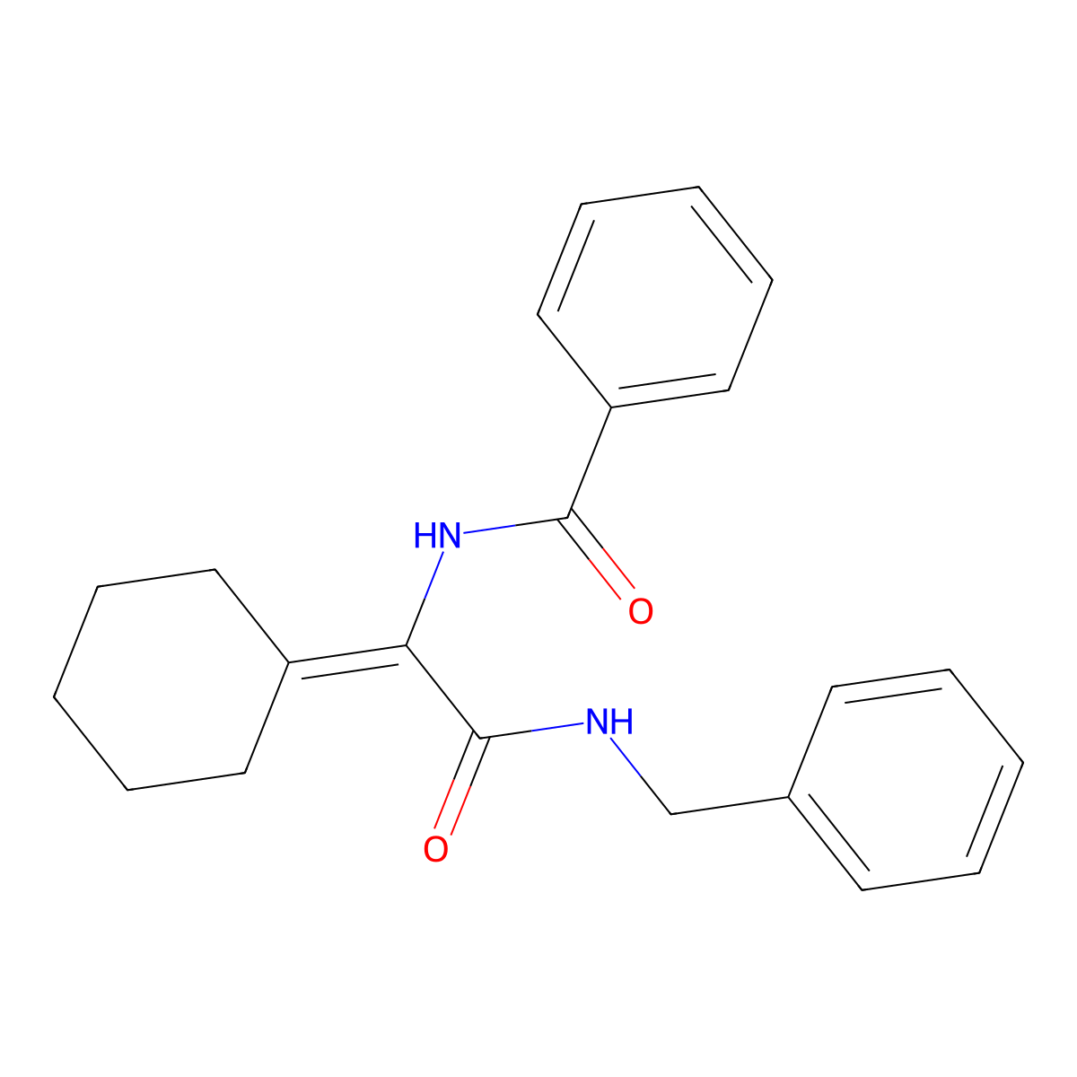 N-[2-(benzylamino)-1-cyclohexylidene-2-oxoethyl]benzamide molecular structure, CAS 423154-46-5