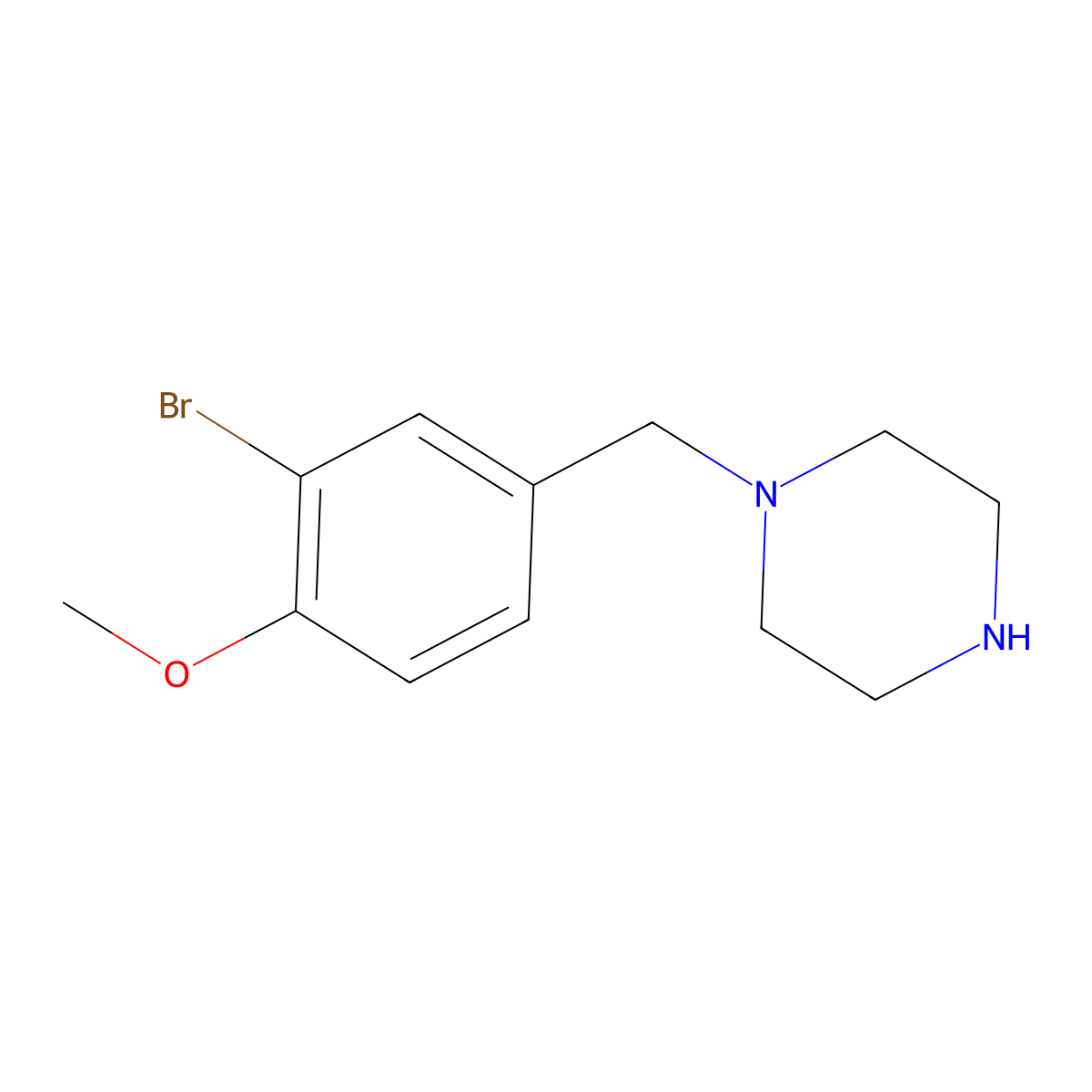 1-[(3-Bromo-4-methoxyphenyl)methyl]piperazine molecular structure, CAS 423155-18-4