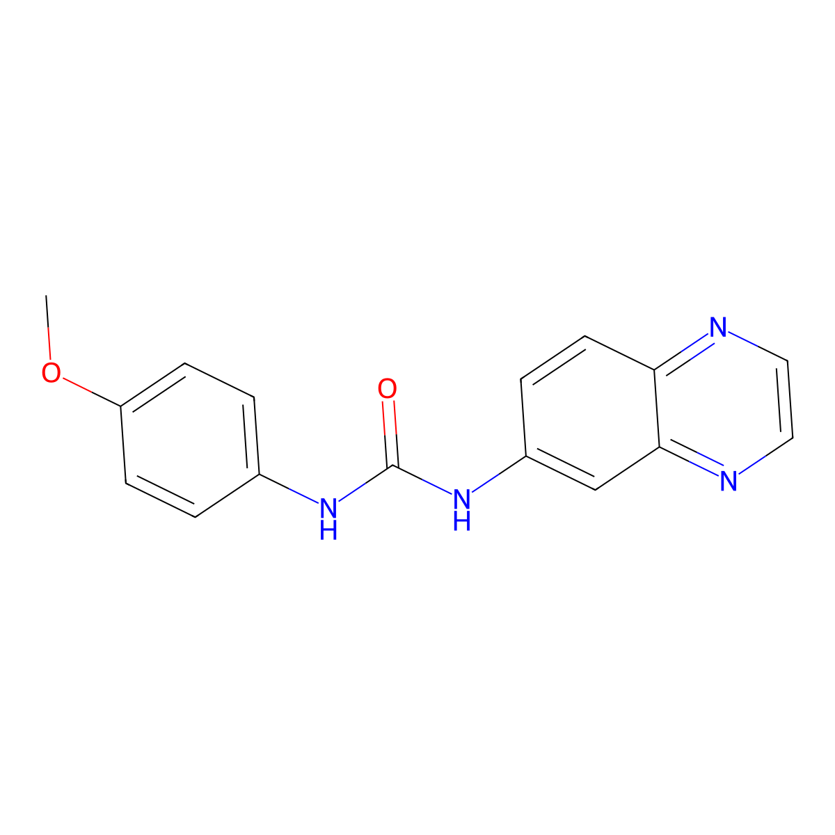 N-(4-methoxyphenyl)-N'-(6-quinoxalinyl)urea molecular structure, CAS 423155-60-6
