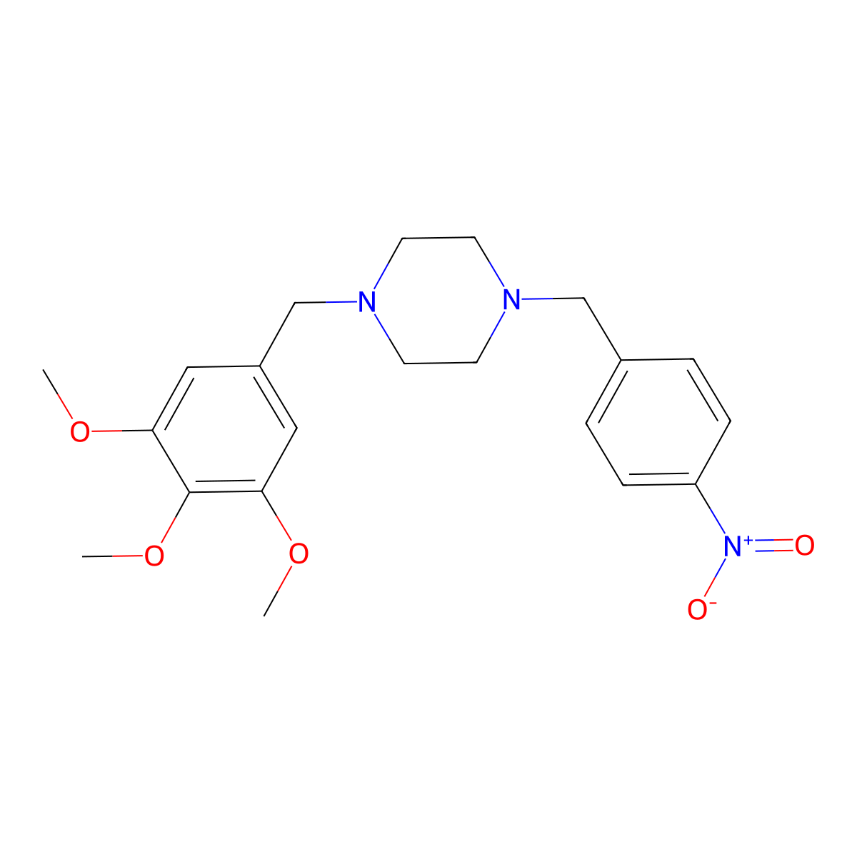 1-{4-Nitrobenzyl}-4-(3,4,5-trimethoxybenzyl)piperazine molecular structure, CAS 423155-65-1