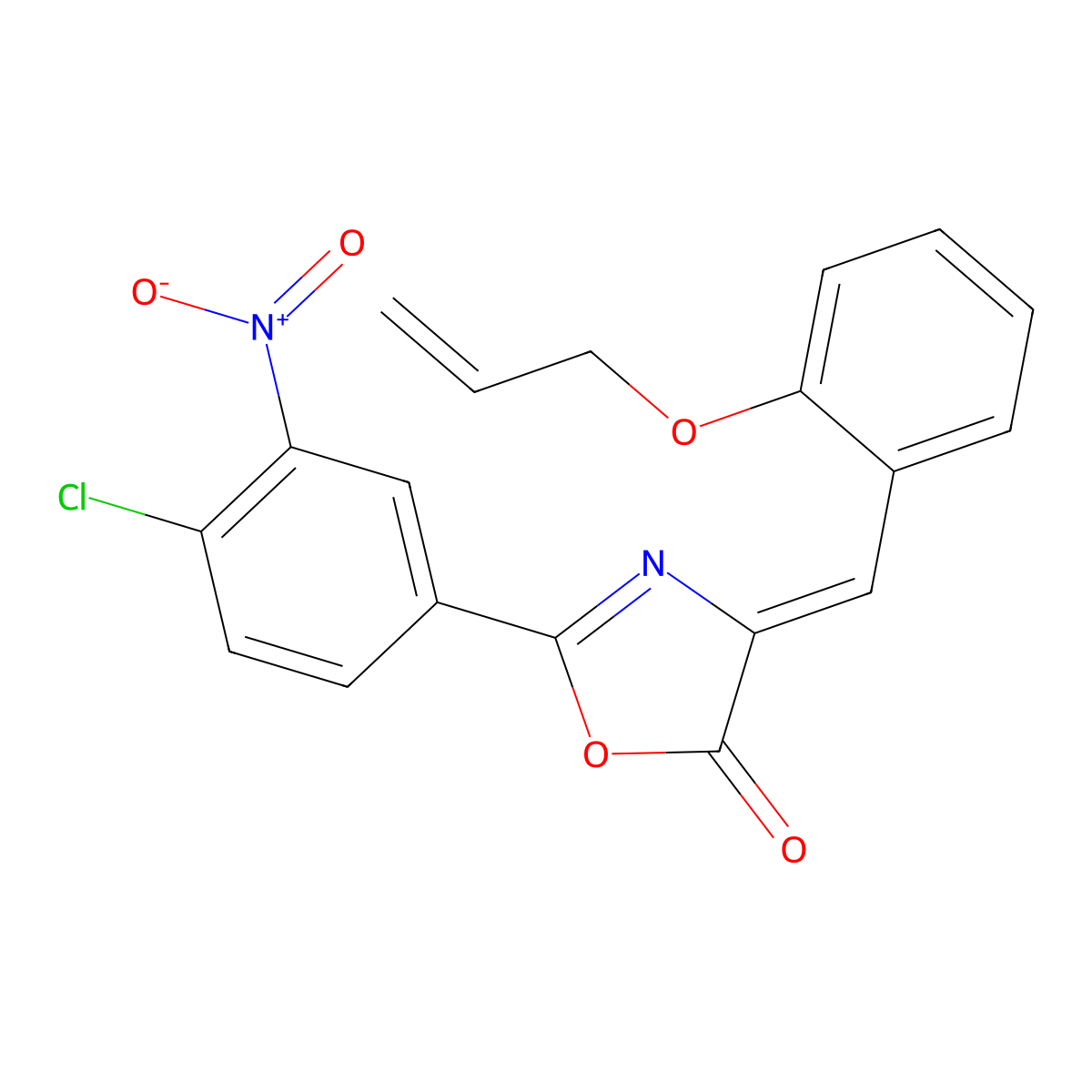 2-(4-Chloro-3-nitrophenyl)-4-[[2-(2-propen-1-yloxy)phenyl]methylene]-5(4H)-oxazolone molecular structure, CAS 423156-84-7