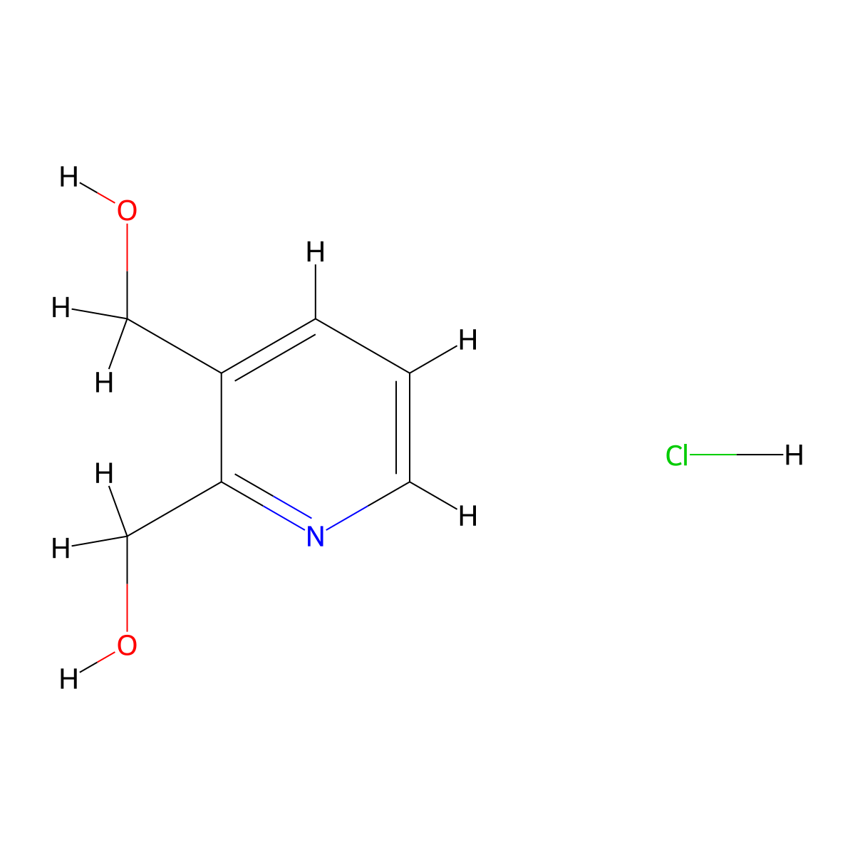 (3-(Hydroxymethyl)pyridin-2-yl)methanol hydrochloride molecular structure, CAS 423169-40-8