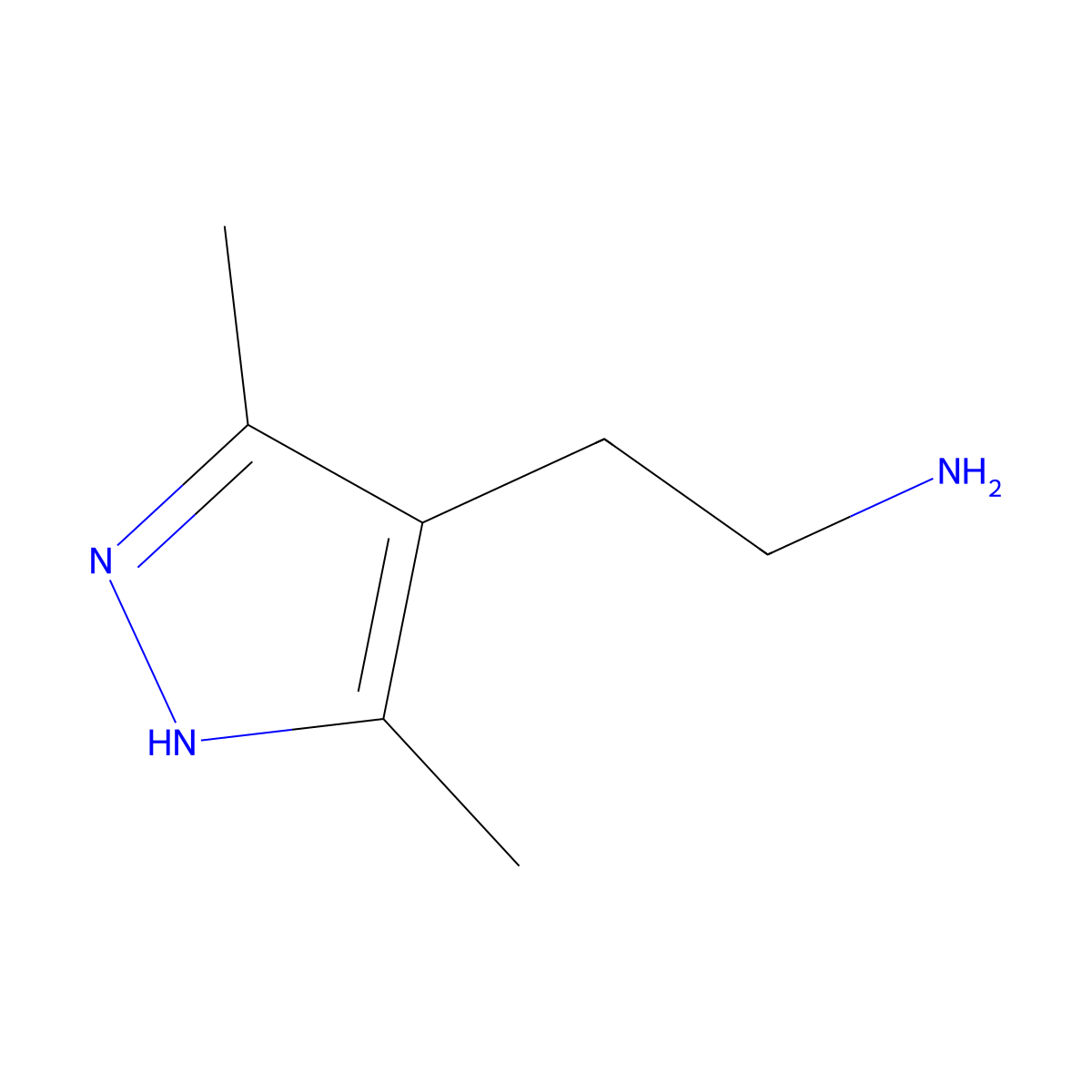2-(3,5-dimethyl-1H-pyrazol-4-yl)ethanamine molecular structure, CAS 423176-38-9