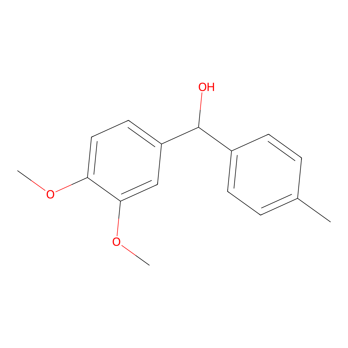 3,4-Dimethoxy-4'-methylbenzhydrol molecular structure, CAS 423177-67-7