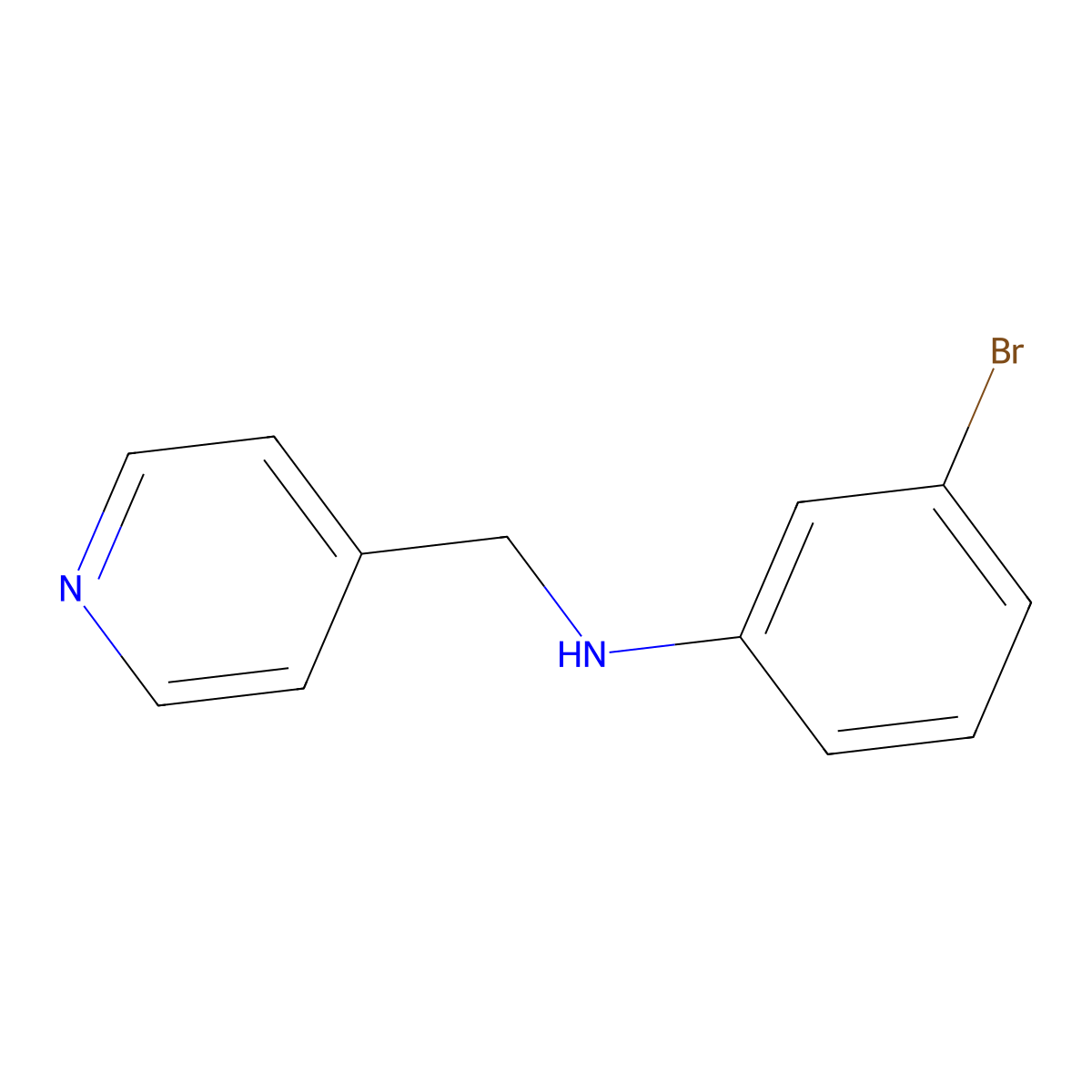 3-bromo-N-(pyridin-4-ylmethyl)aniline molecular structure, CAS 423178-59-0