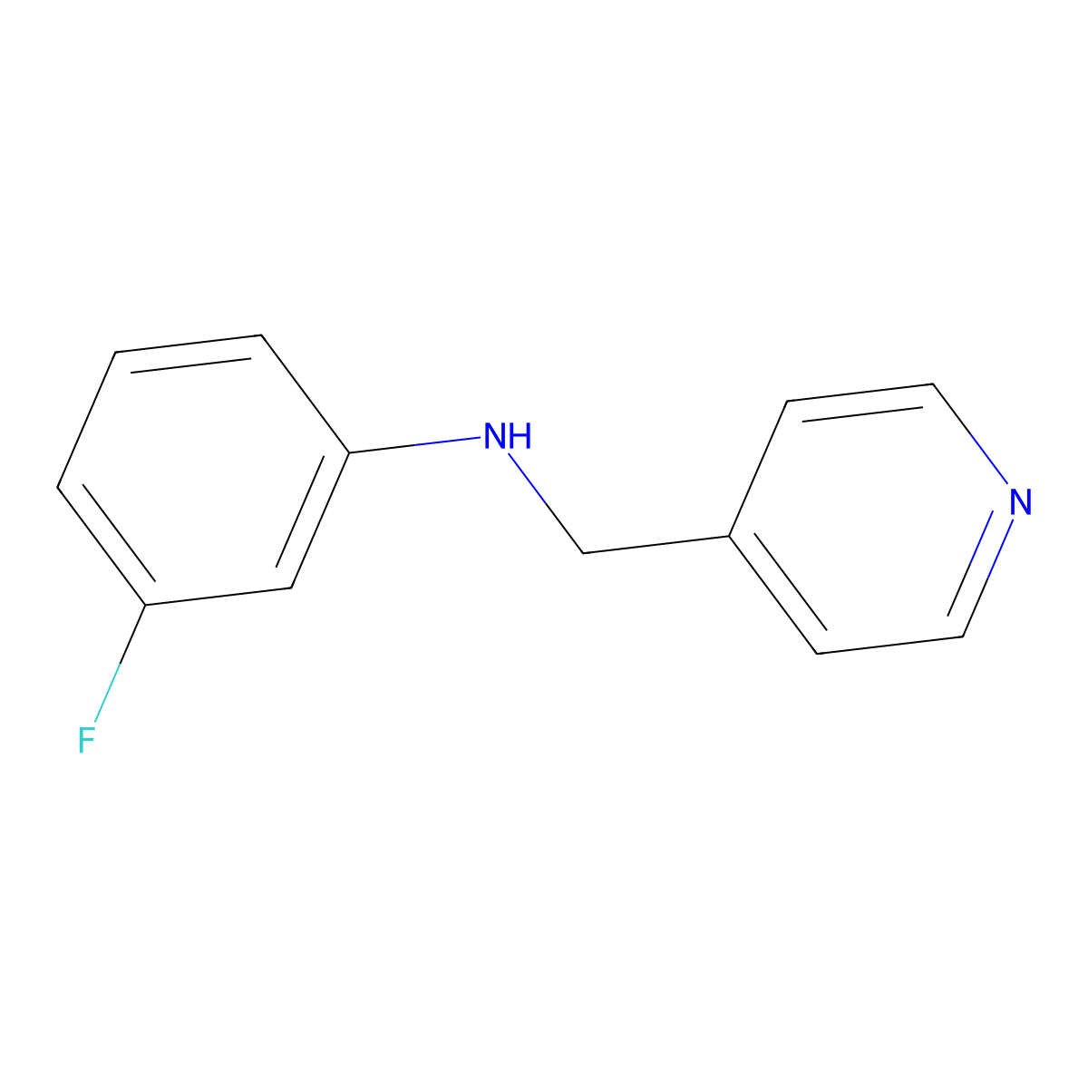 3-fluoro-N-(pyridin-4-ylmethyl)aniline molecular structure, CAS 423178-60-3
