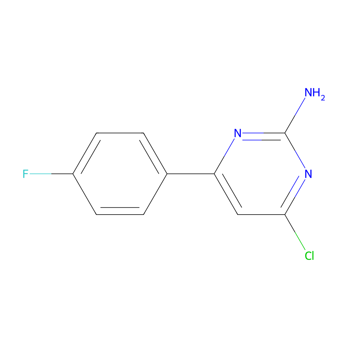 4-Chloro-6-(4-fluorophenyl)pyrimidin-2-amine molecular structure, CAS 423183-88-4
