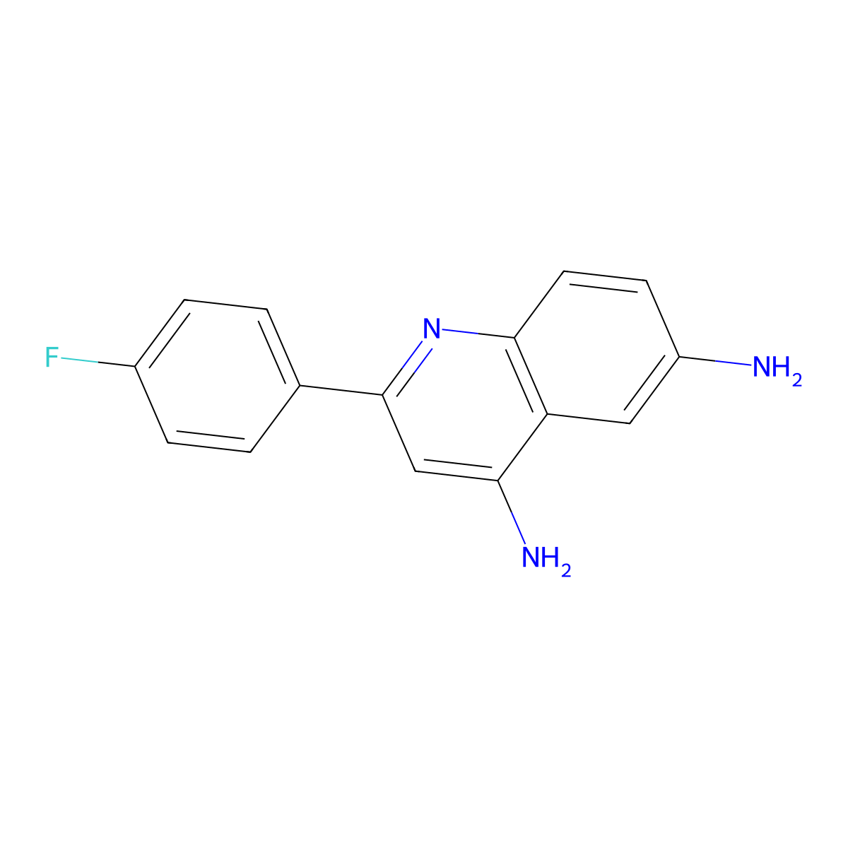 2-(4-Fluorophenyl)quinoline-4,6-diamine molecular structure, CAS 423183-90-8