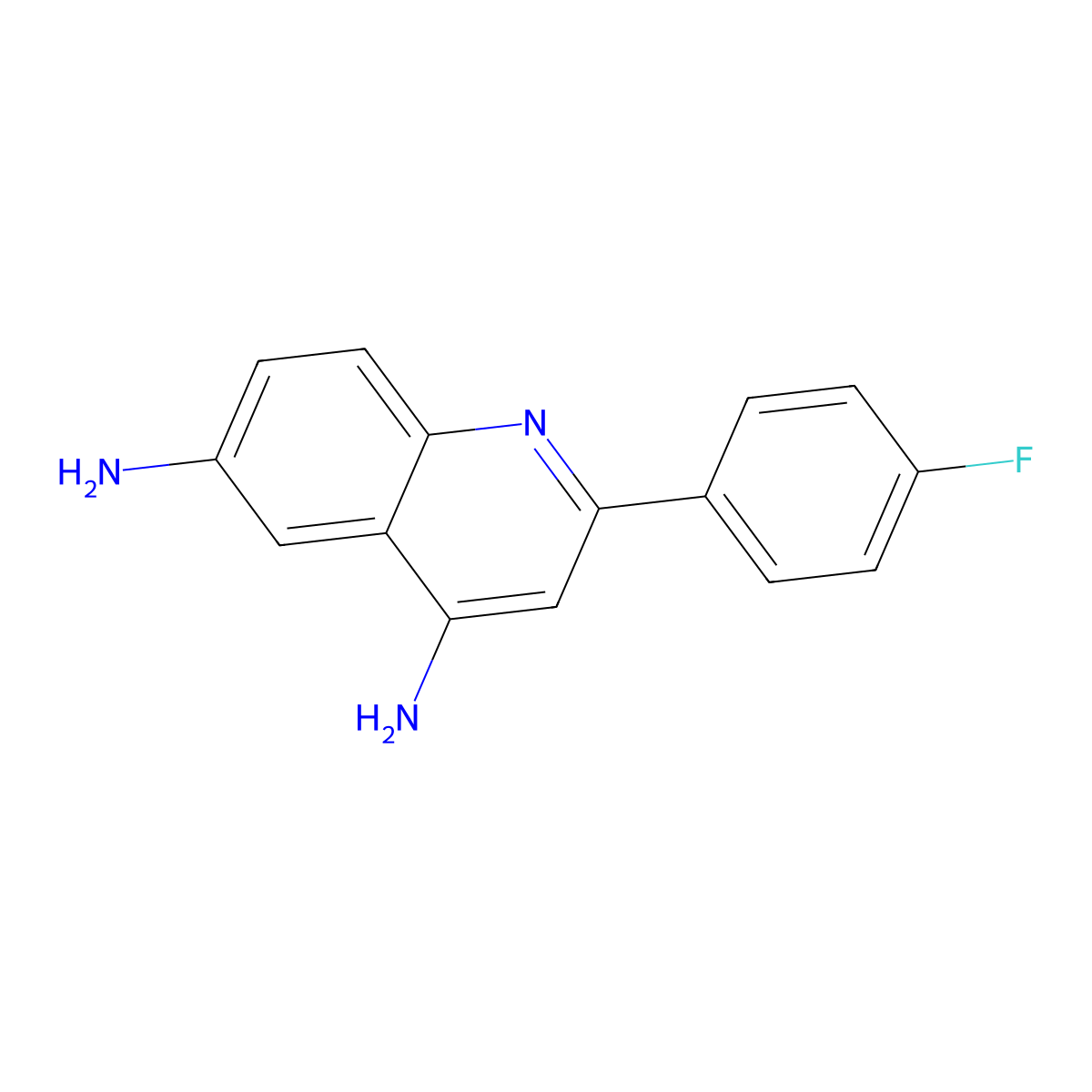 2-(4-Fluorophenyl)quinoline-4,6-diamine molecular structure, CAS 423183-90-8