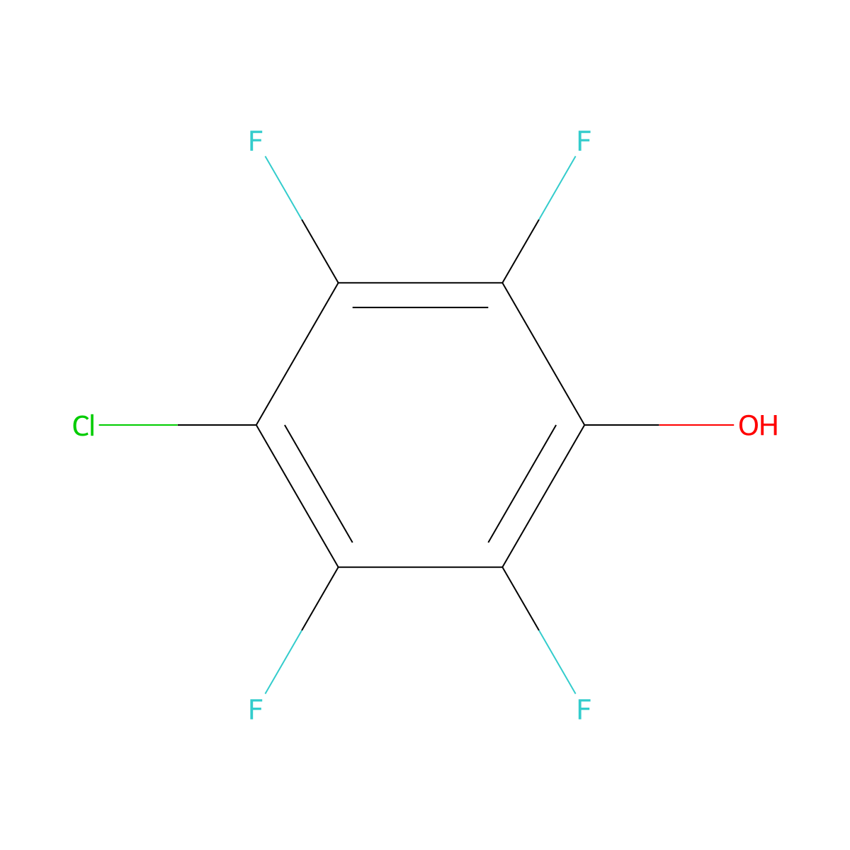 Phenol, 4-chloro-2,3,5,6-tetrafluoro- molecular structure, CAS 4232-66-0