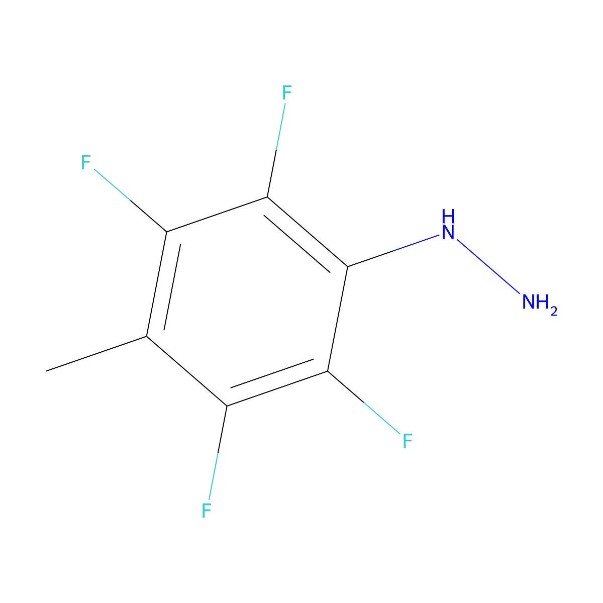 (4-Methyl-2,3,5,6-tetrafluorophenyl)hydrazine molecular structure, CAS 4232-72-8