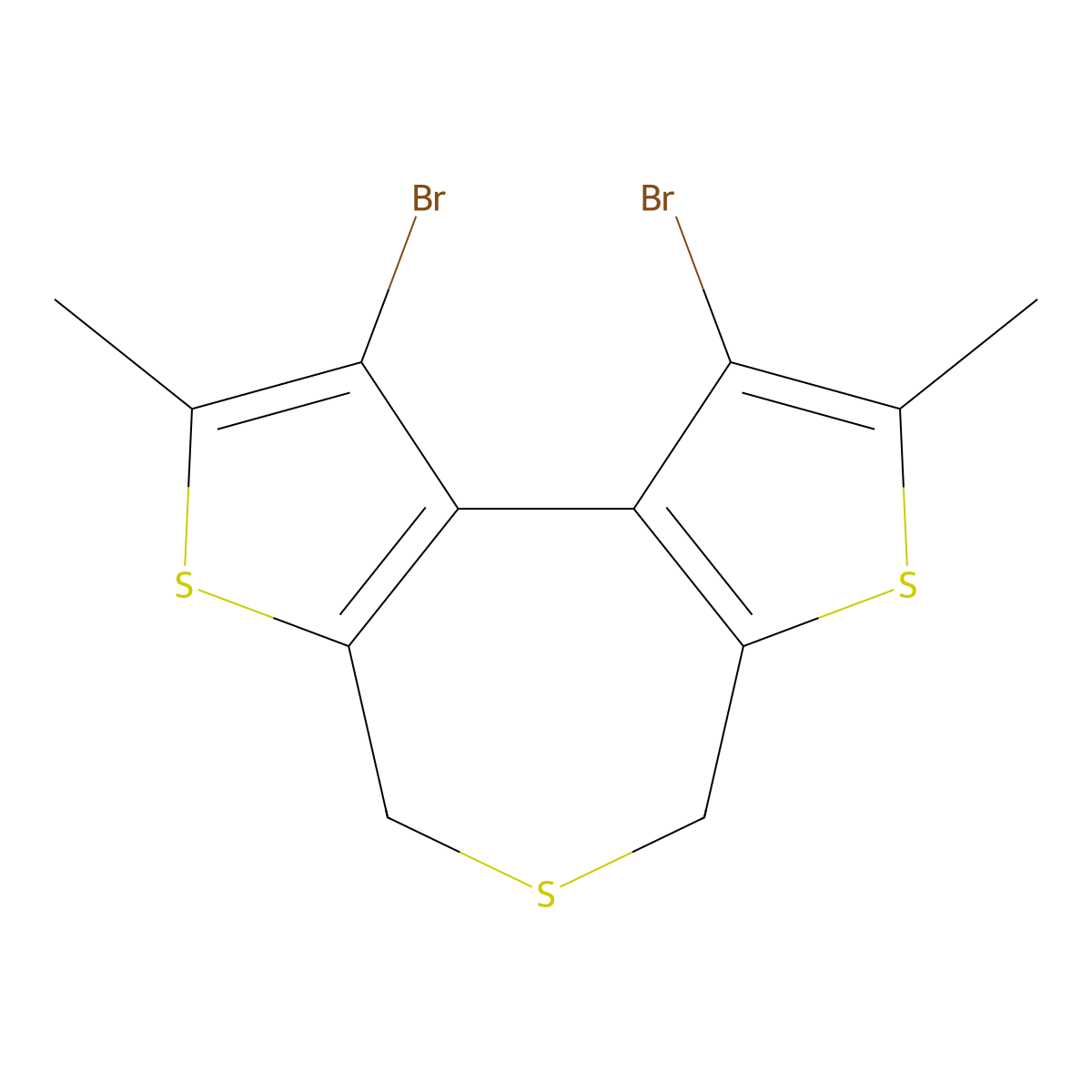 1,9-Dibromo-2,8-dimethyl-4,6-dihydrodithieno[2,3-c:3,2-e]thiepine molecular structure, CAS 42324-66-3