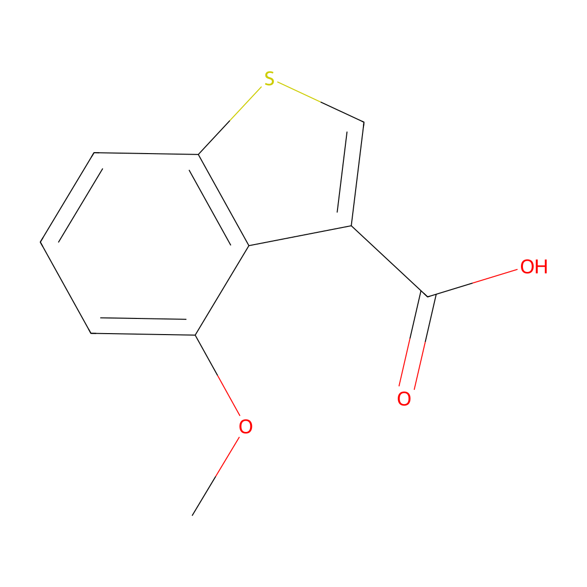 4-Methoxy-1-benzothiophene-3-carboxylic acid molecular structure, CAS 42327-02-6