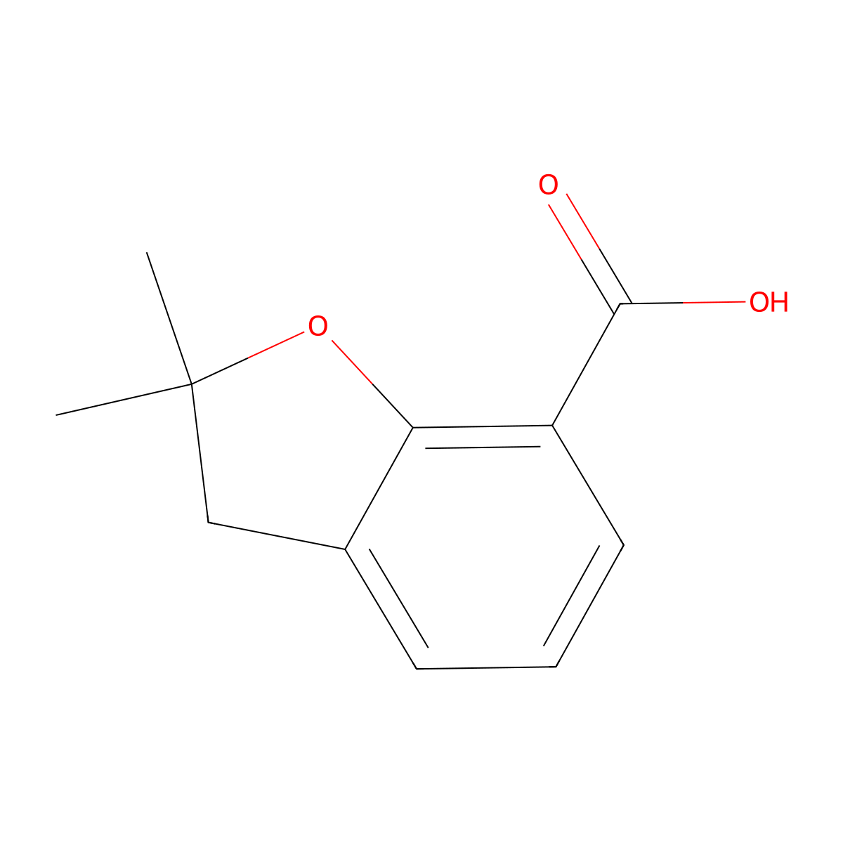 2,2-Dimethyl-2,3-dihydro-1-benzofuran-7-carboxylic acid molecular structure, CAS 42327-95-7
