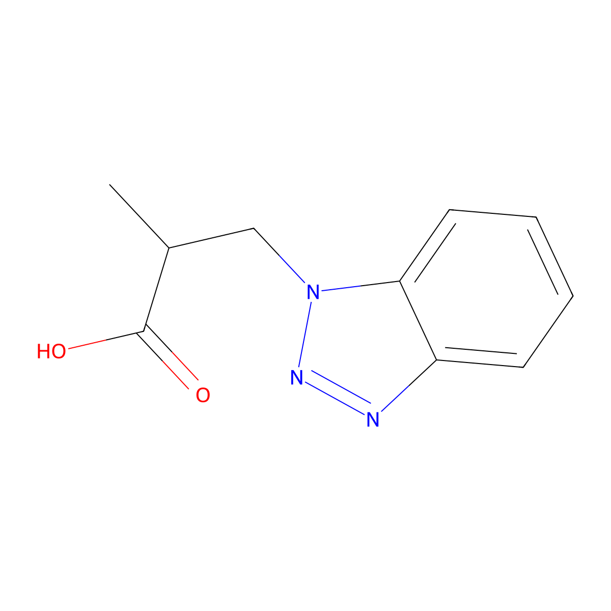 3-(1H-1,2,3-benzotriazol-1-yl)-2-methylpropanoic acid molecular structure, CAS 4233-62-9
