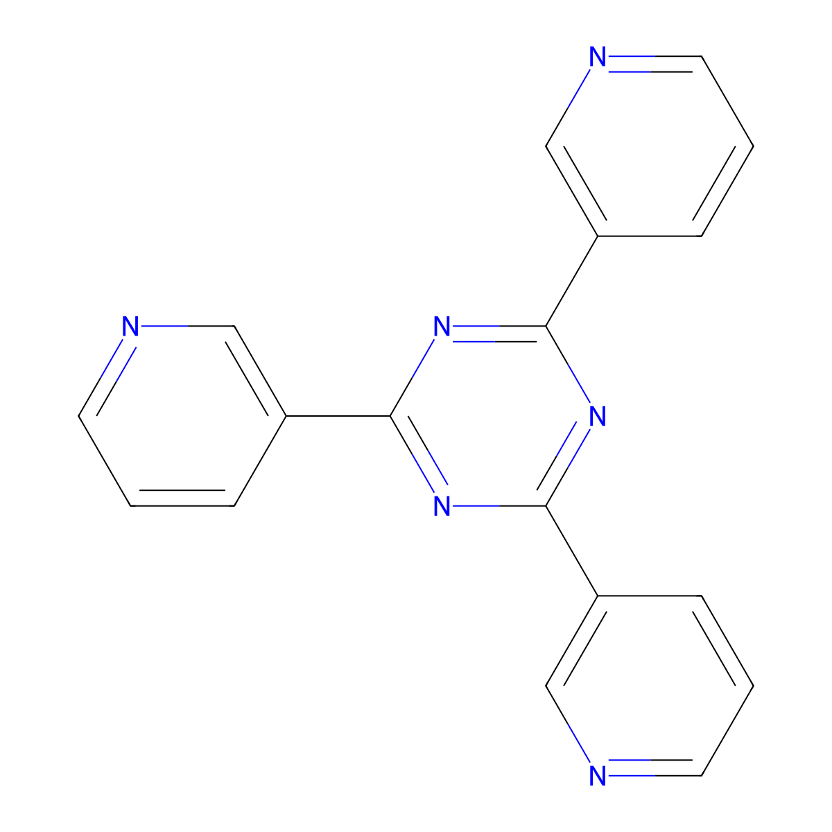 2,4,6-Tris(3-pyridyl)-1,3,5-triazine molecular structure, CAS 42333-76-6