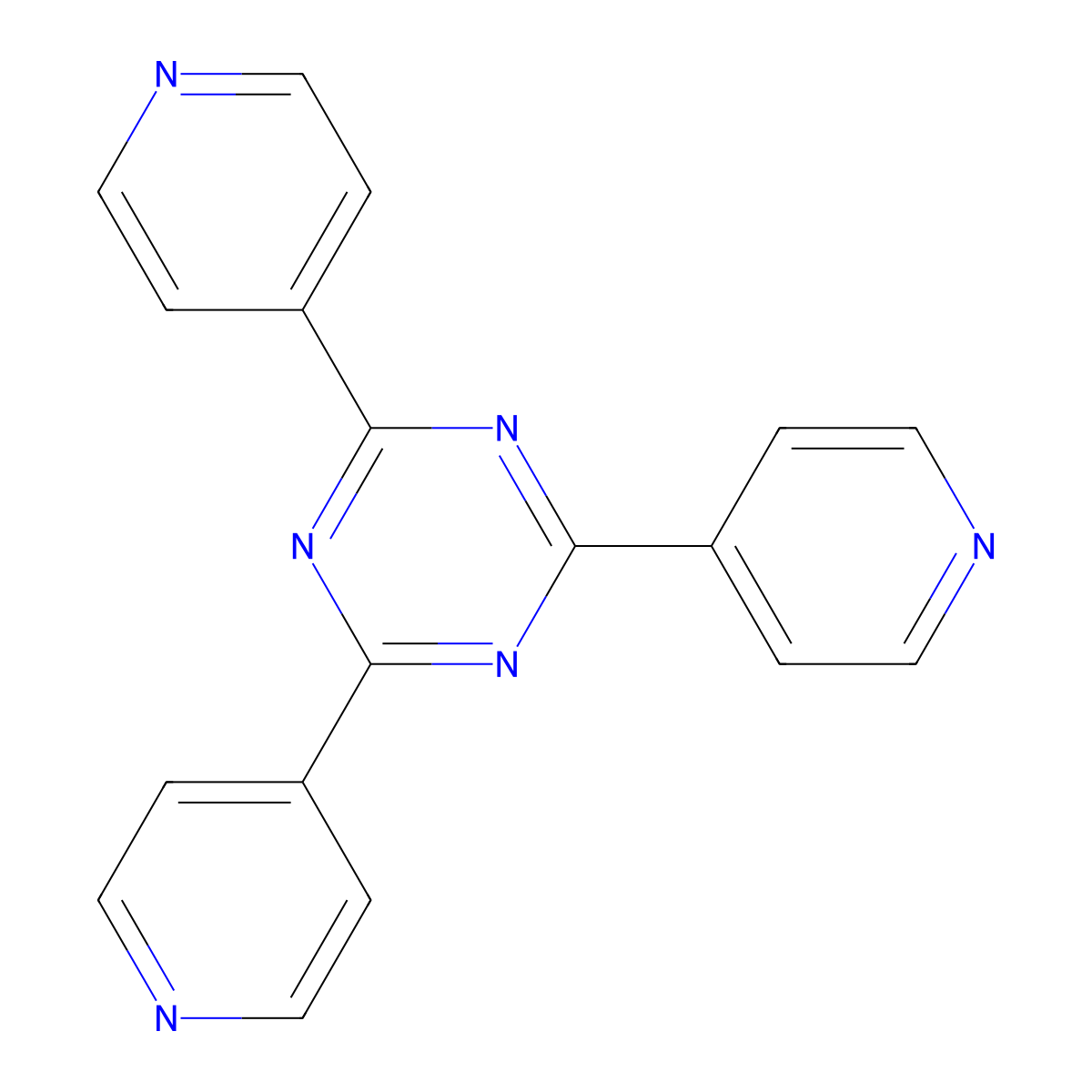 2,4,6-Tris(4-pyridyl)-1,3,5-triazine molecular structure, CAS 42333-78-8
